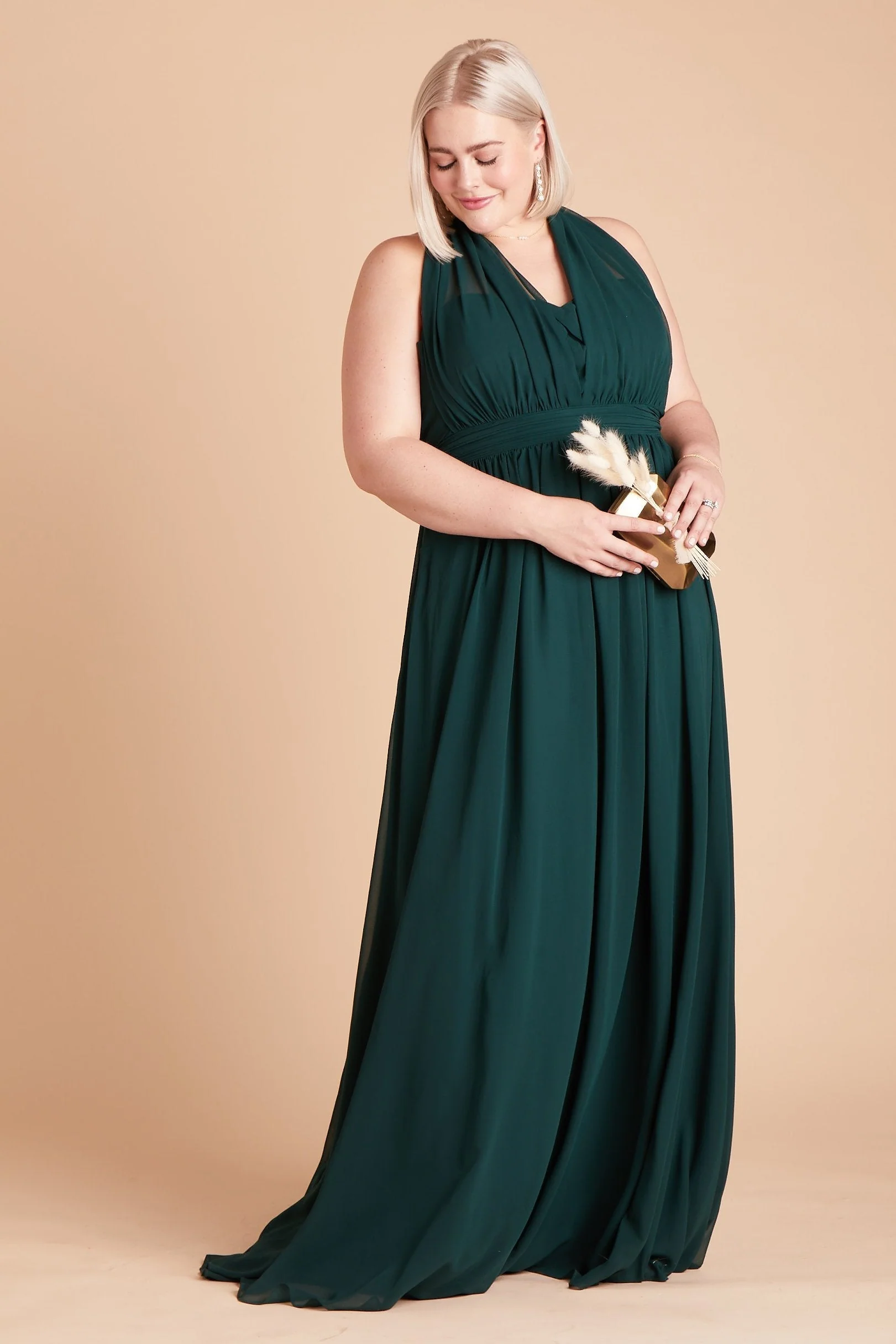 Grace Chiffon Dress - Emerald - Image 11