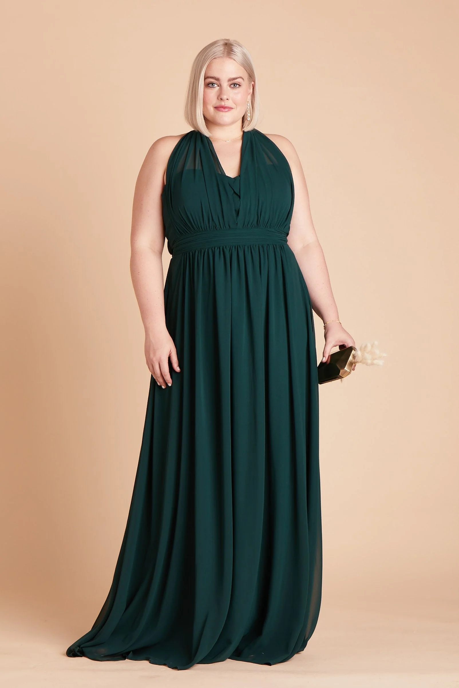 Grace Chiffon Dress - Emerald - Image 13