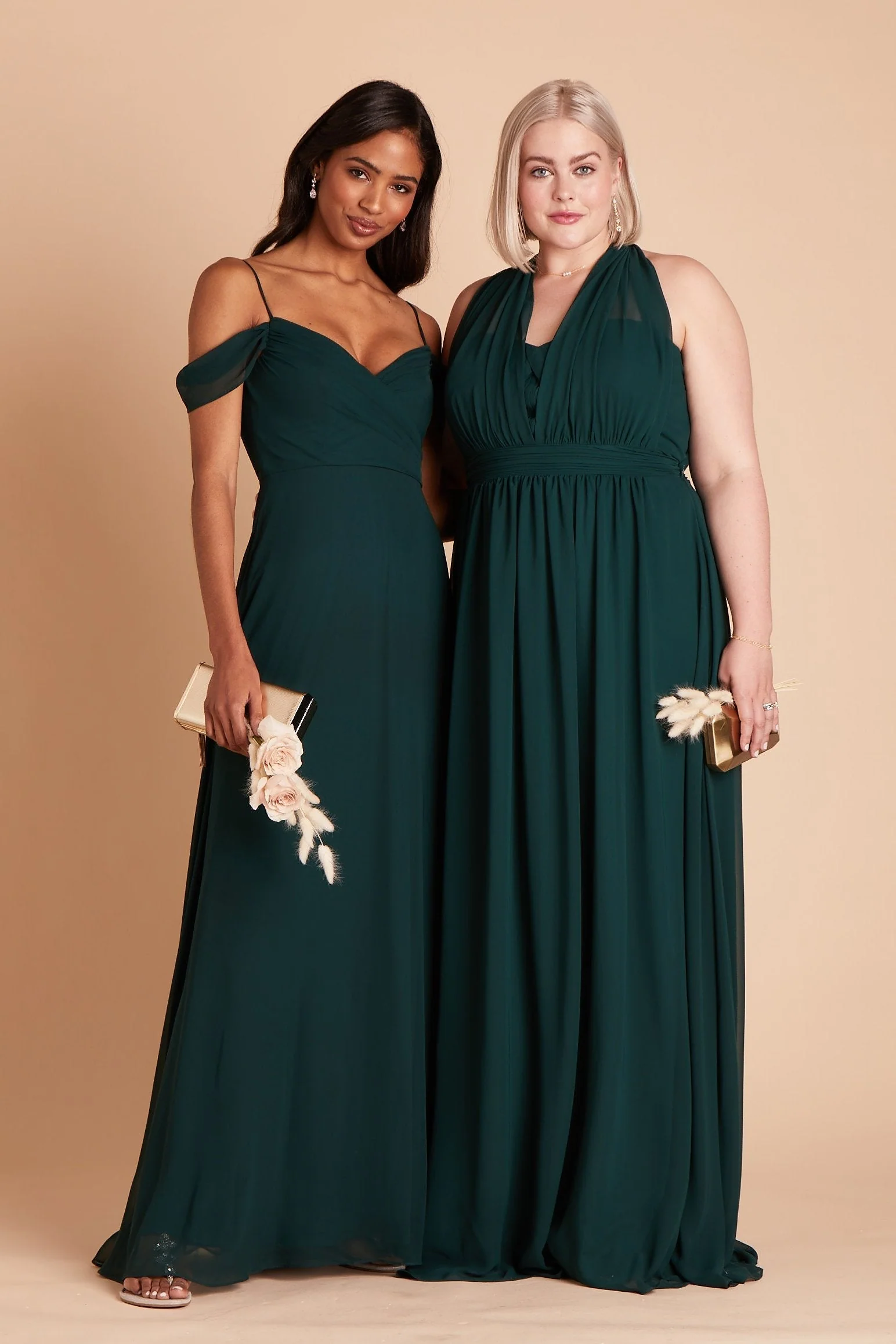 Grace Chiffon Dress - Emerald - Image 2