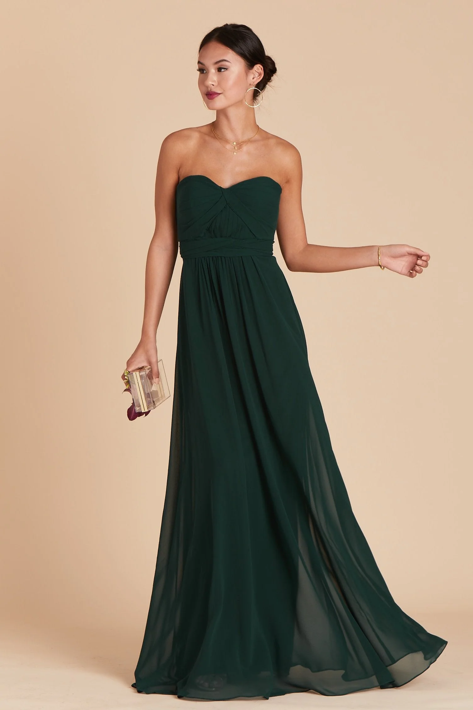 Grace Chiffon Dress - Emerald - Image 6