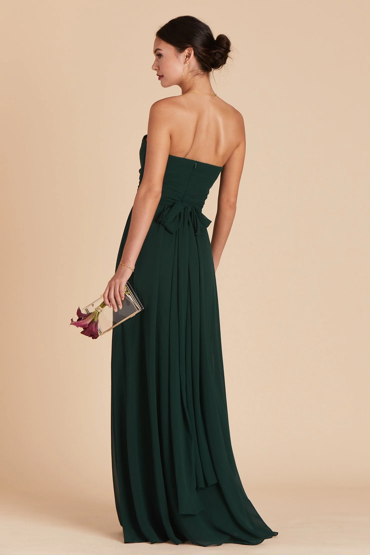 Grace Chiffon Dress - Emerald - Image 7