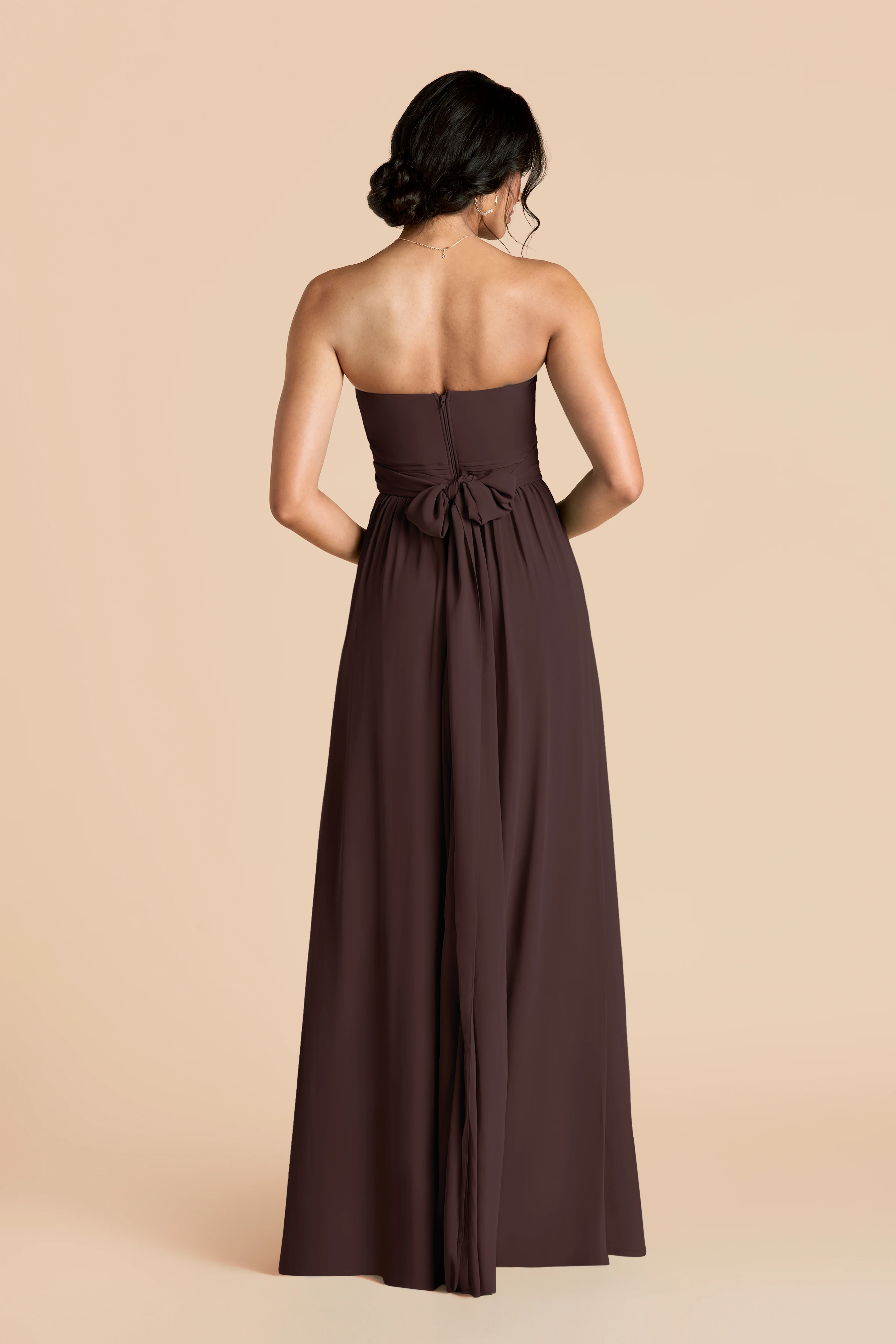 Grace Chiffon Dress - Espresso - Image 12