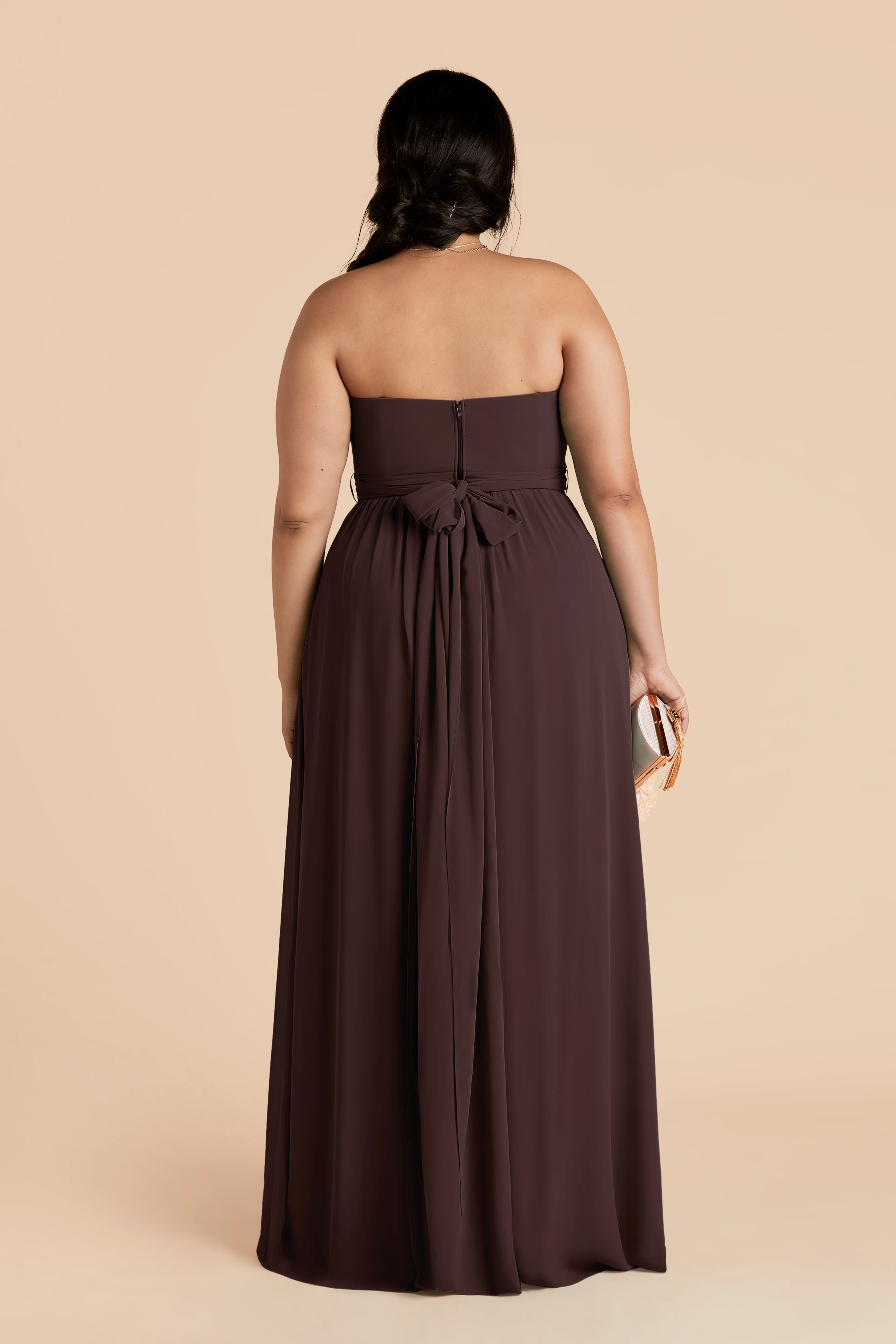 Grace Chiffon Dress - Espresso - Image 14