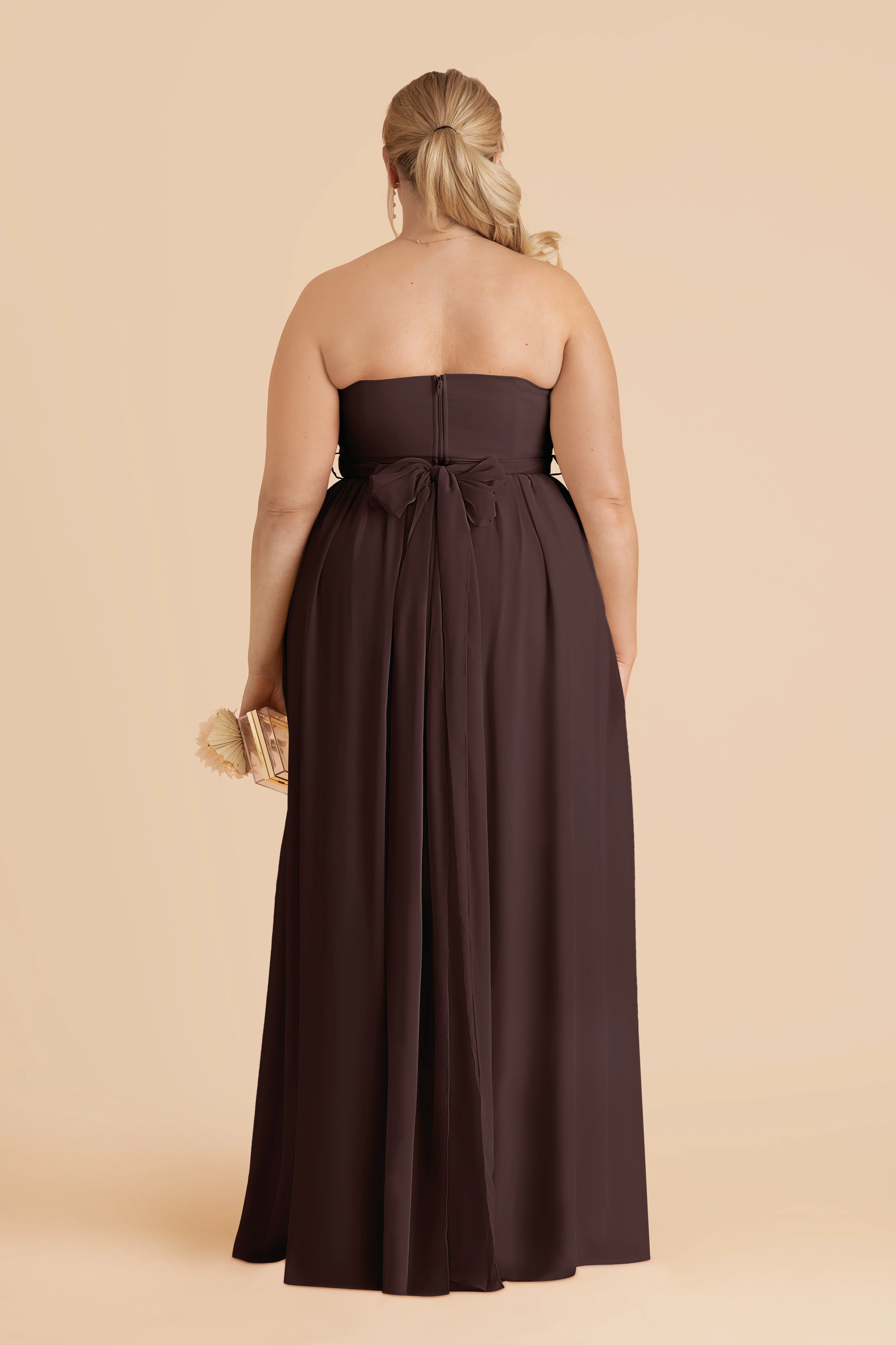 Grace Chiffon Dress - Espresso - Image 15
