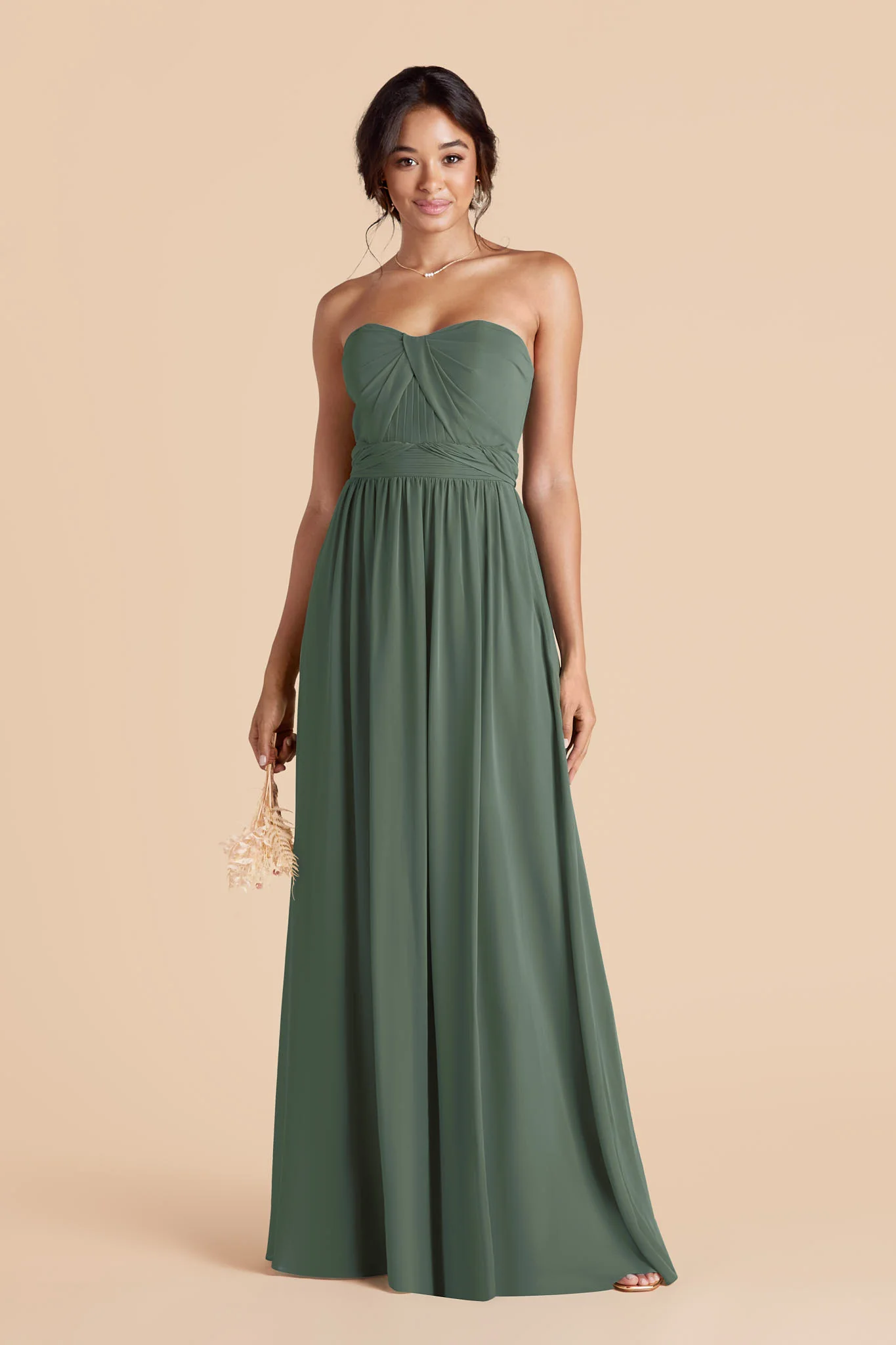 Grace Chiffon Dress - Eucalyptus