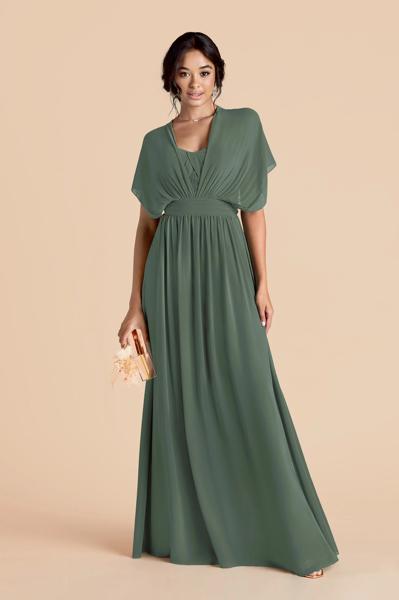 Grace Chiffon Dress - Eucalyptus - Image 10