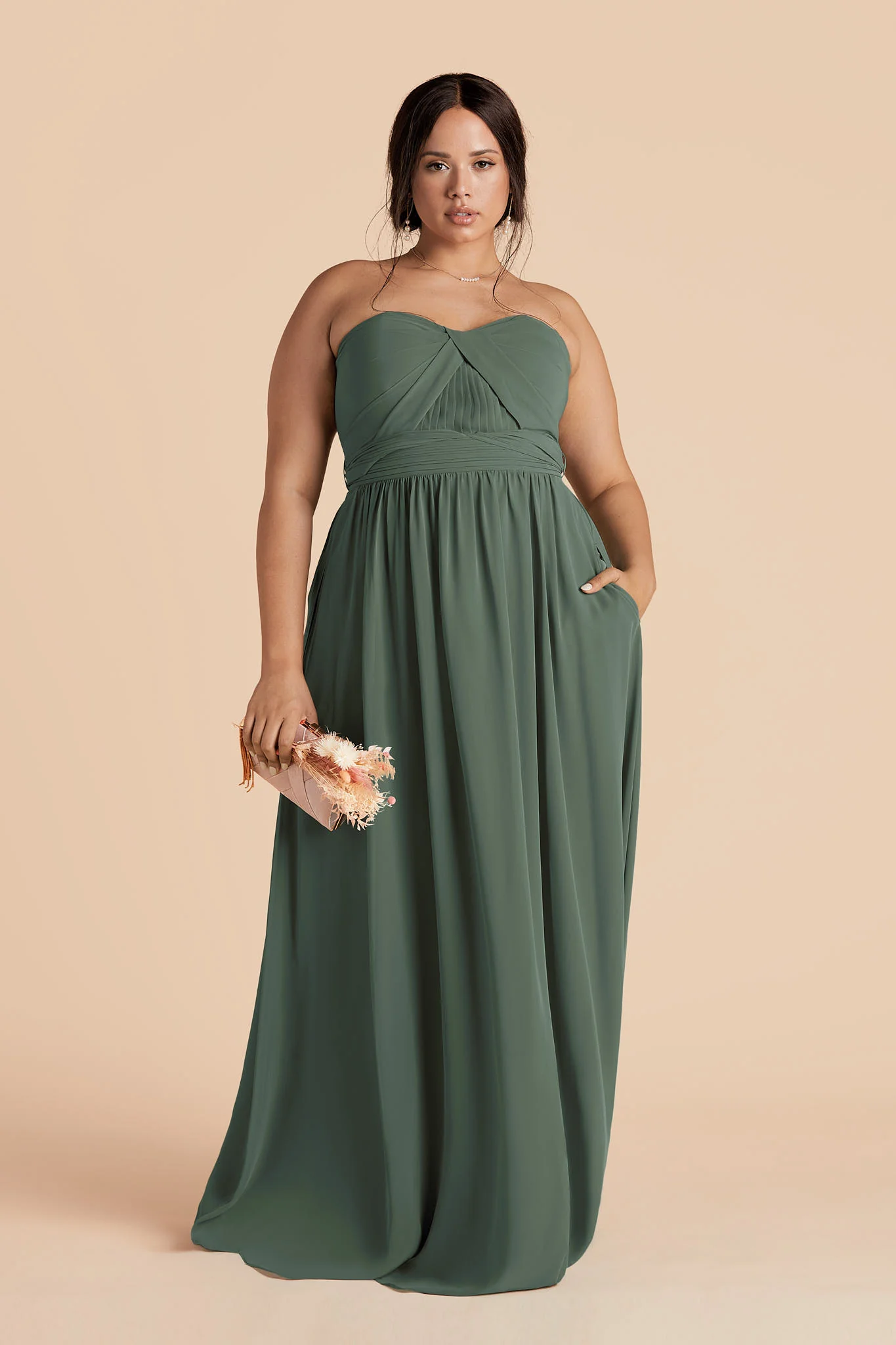 Grace Chiffon Dress - Eucalyptus - Image 2