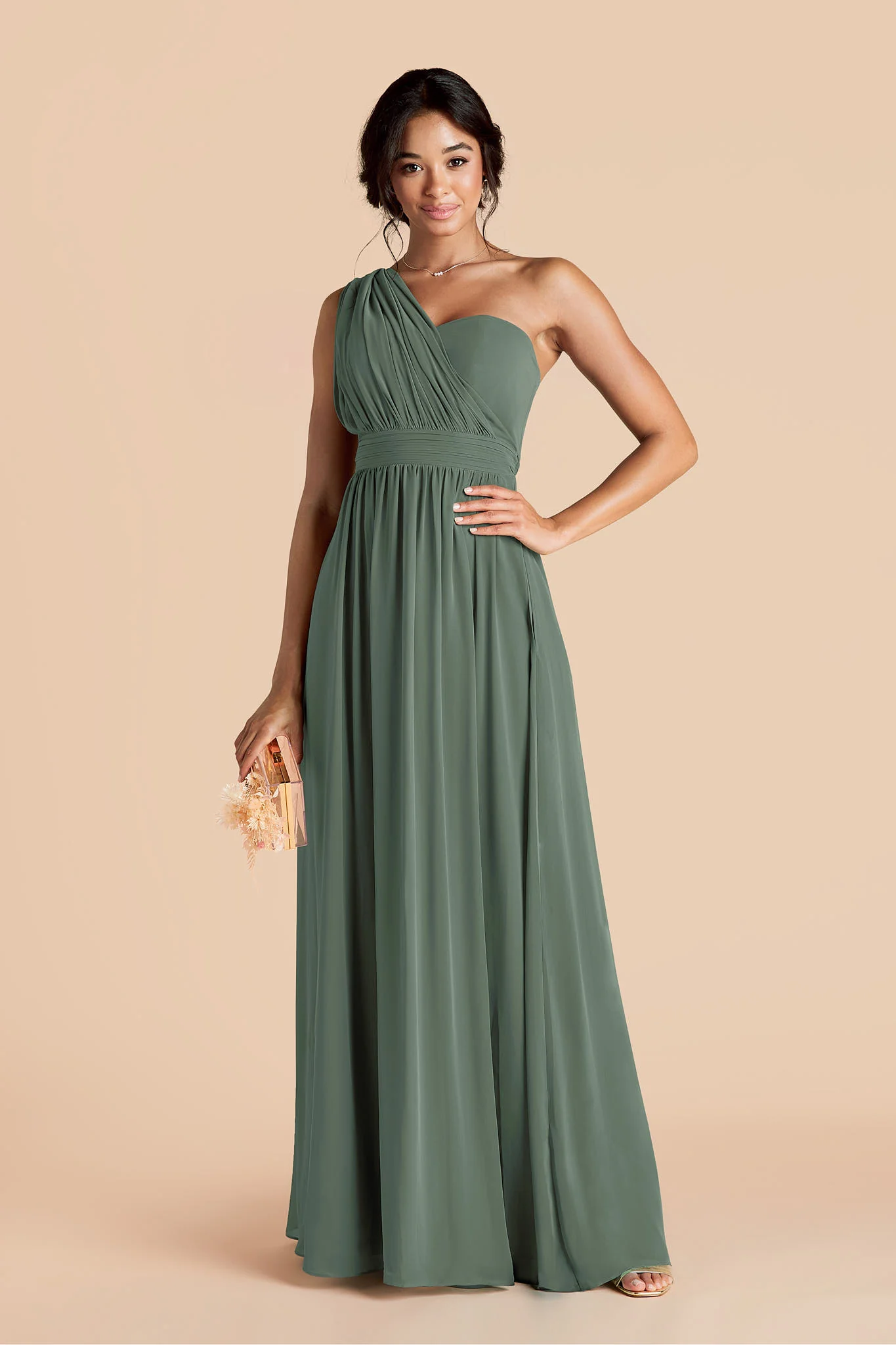 Grace Chiffon Dress - Eucalyptus - Image 3