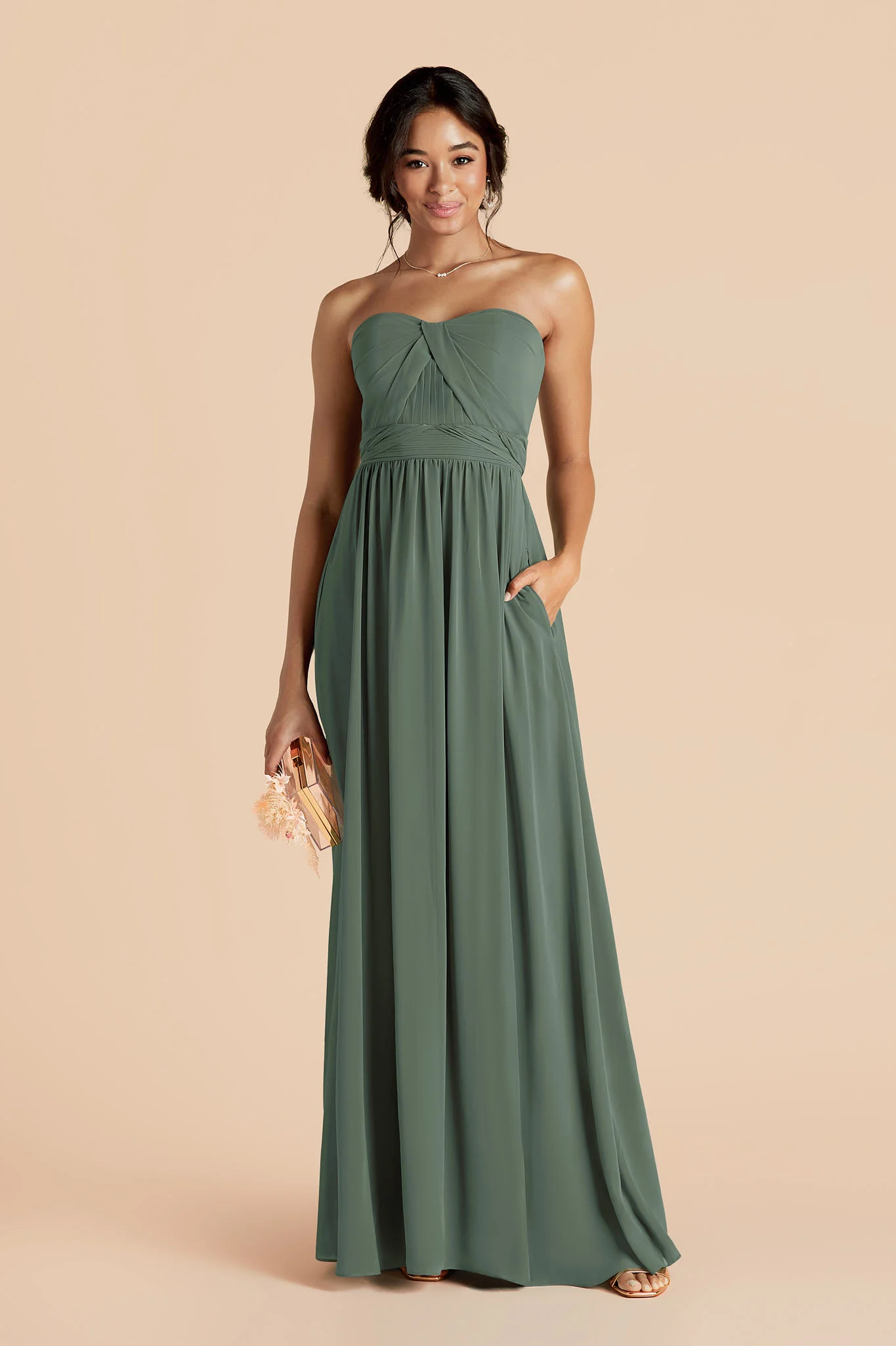 Grace Chiffon Dress - Eucalyptus - Image 4