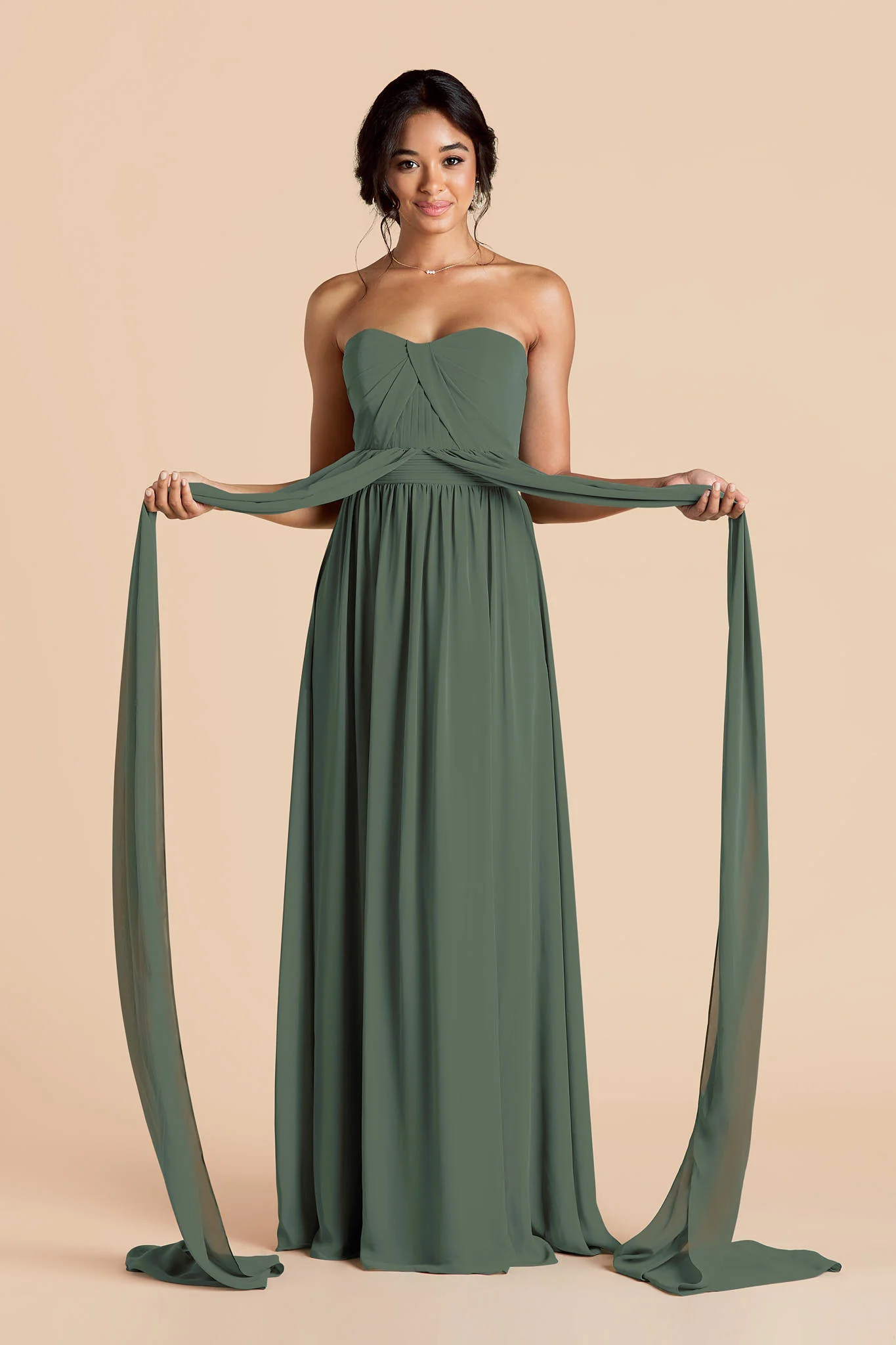 Grace Chiffon Dress - Eucalyptus - Image 5