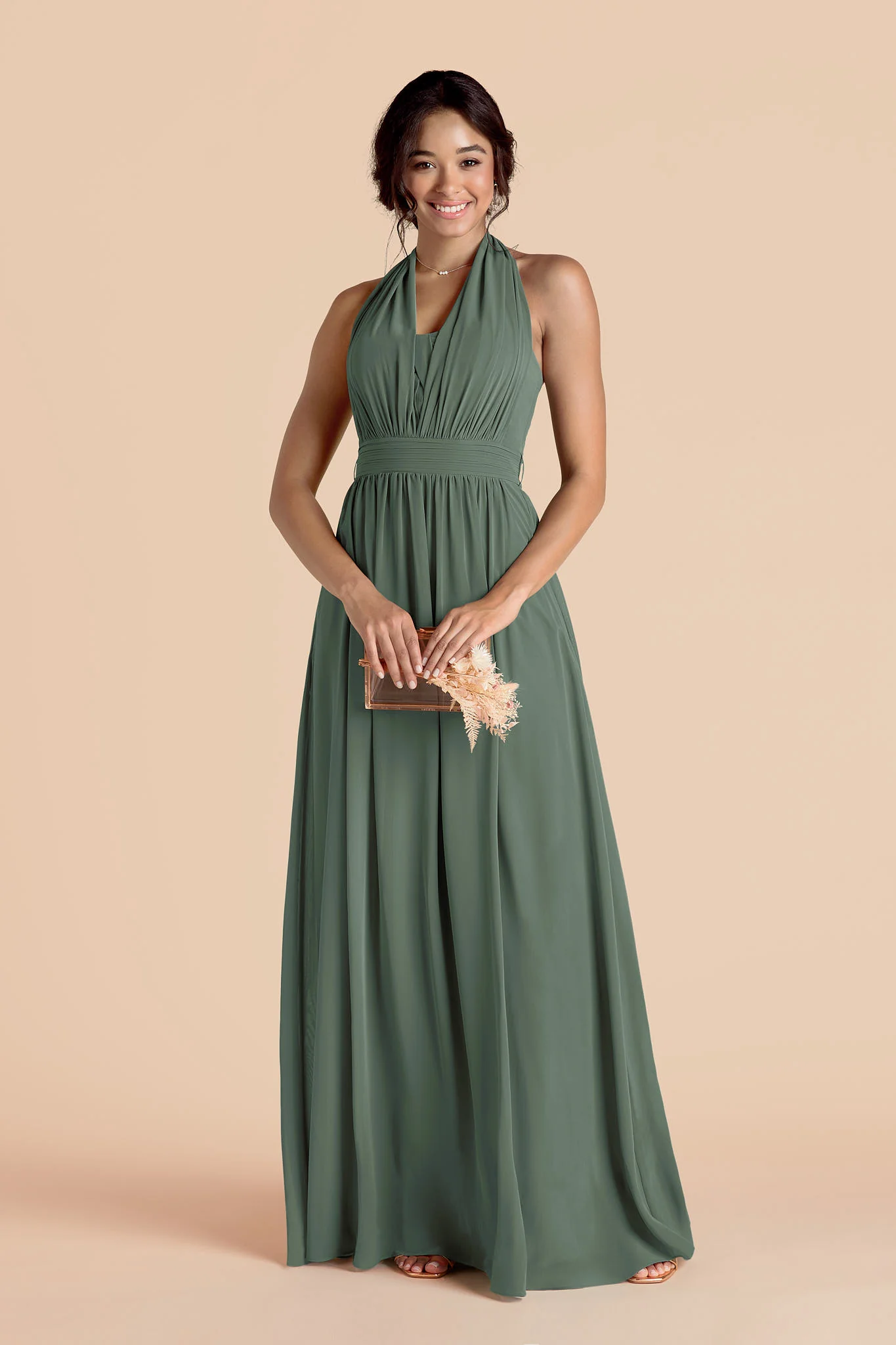 Grace Chiffon Dress - Eucalyptus - Image 6