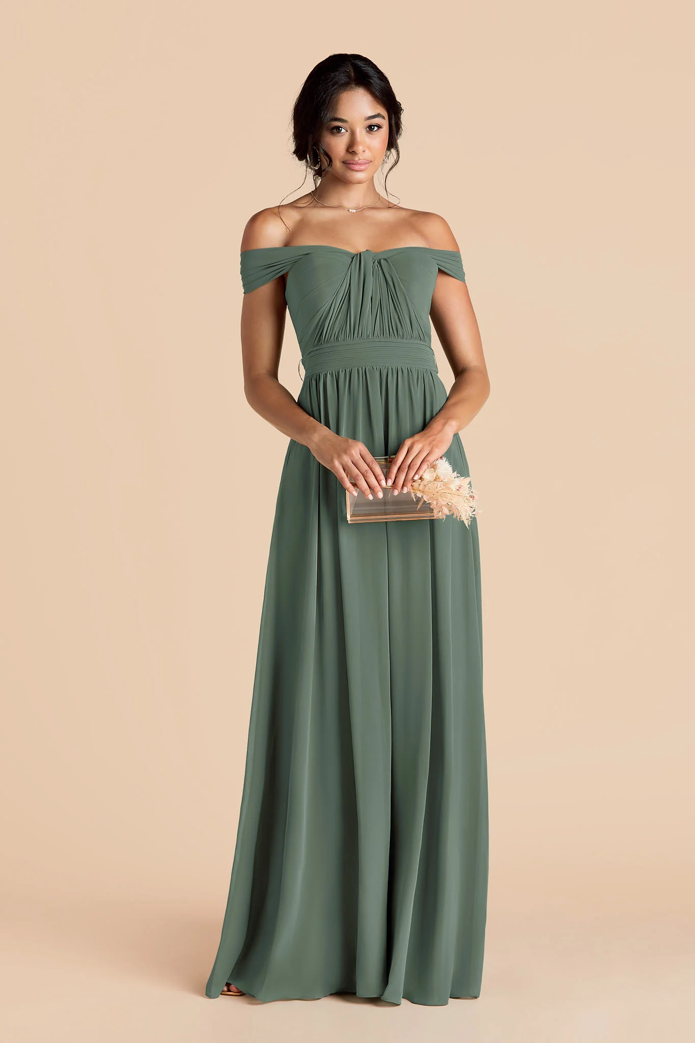 Grace Chiffon Dress - Eucalyptus - Image 7
