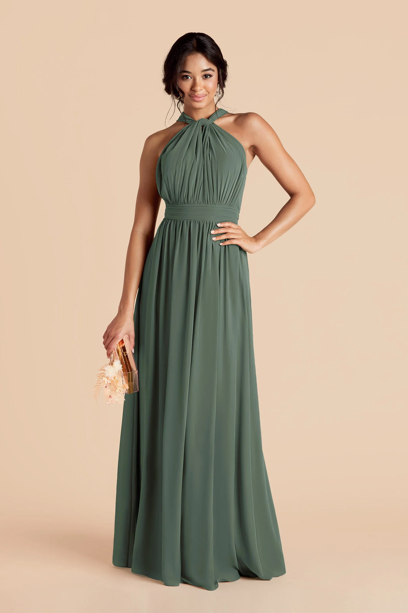 Grace Chiffon Dress - Eucalyptus - Image 8
