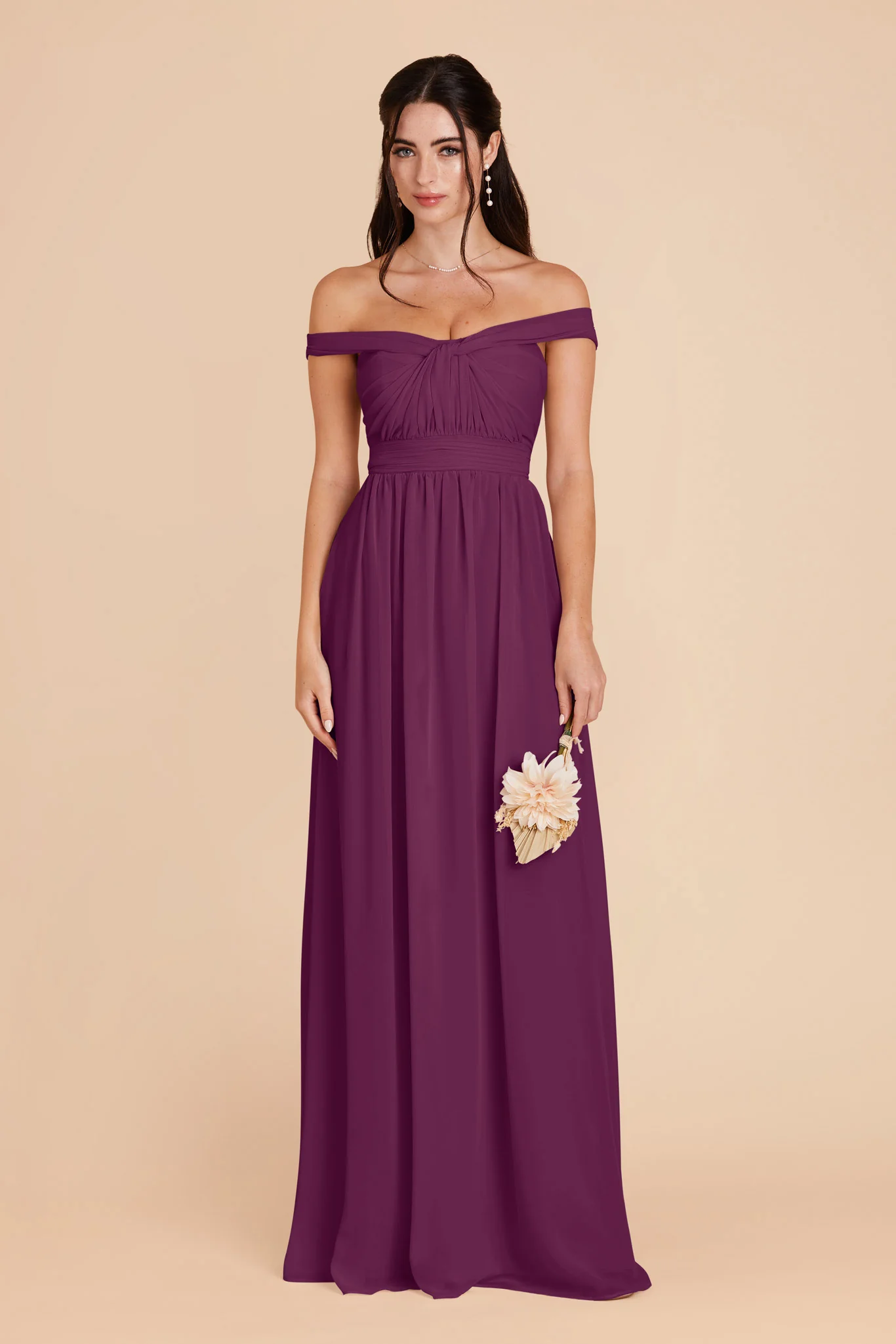 Grace Chiffon Dress - Fig - Image 3