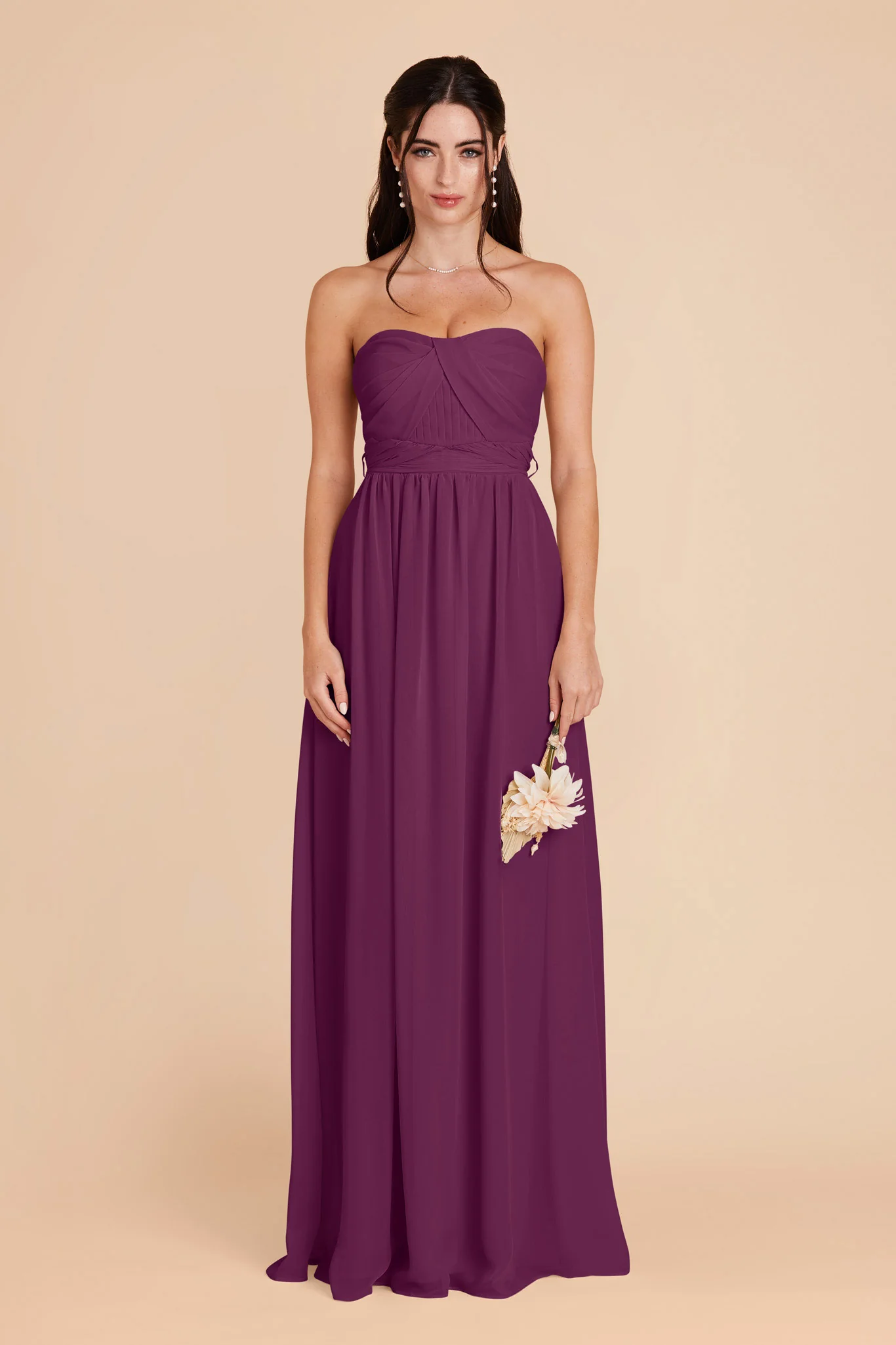Grace Chiffon Dress - Fig - Image 4