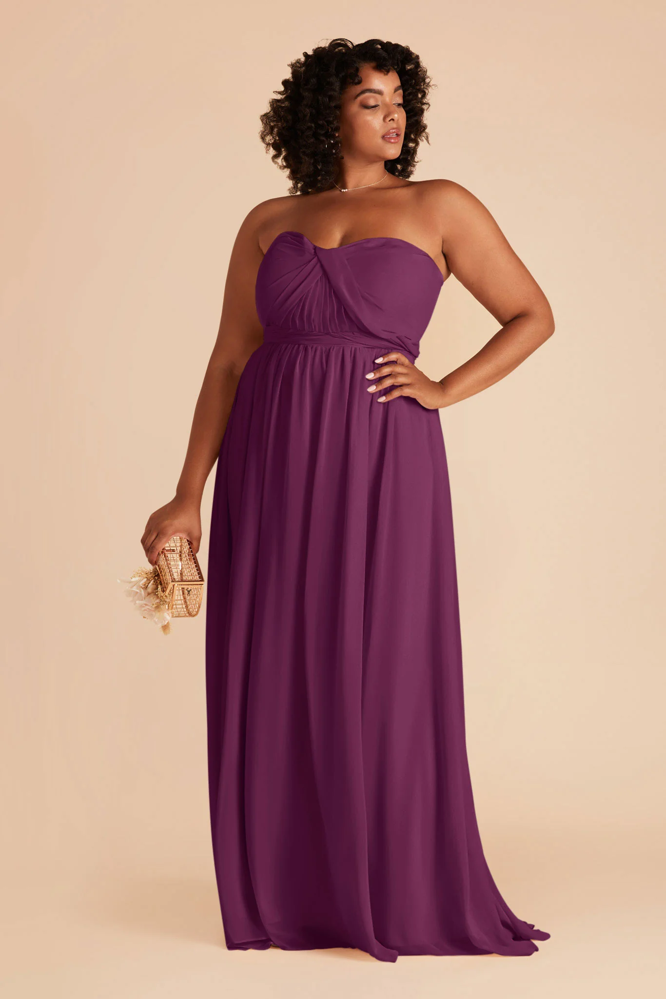 Grace Chiffon Dress - Fig - Image 6