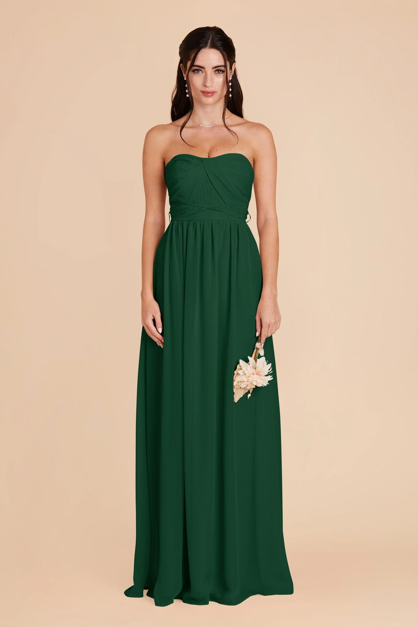 Grace Chiffon Dress - Forest Green
