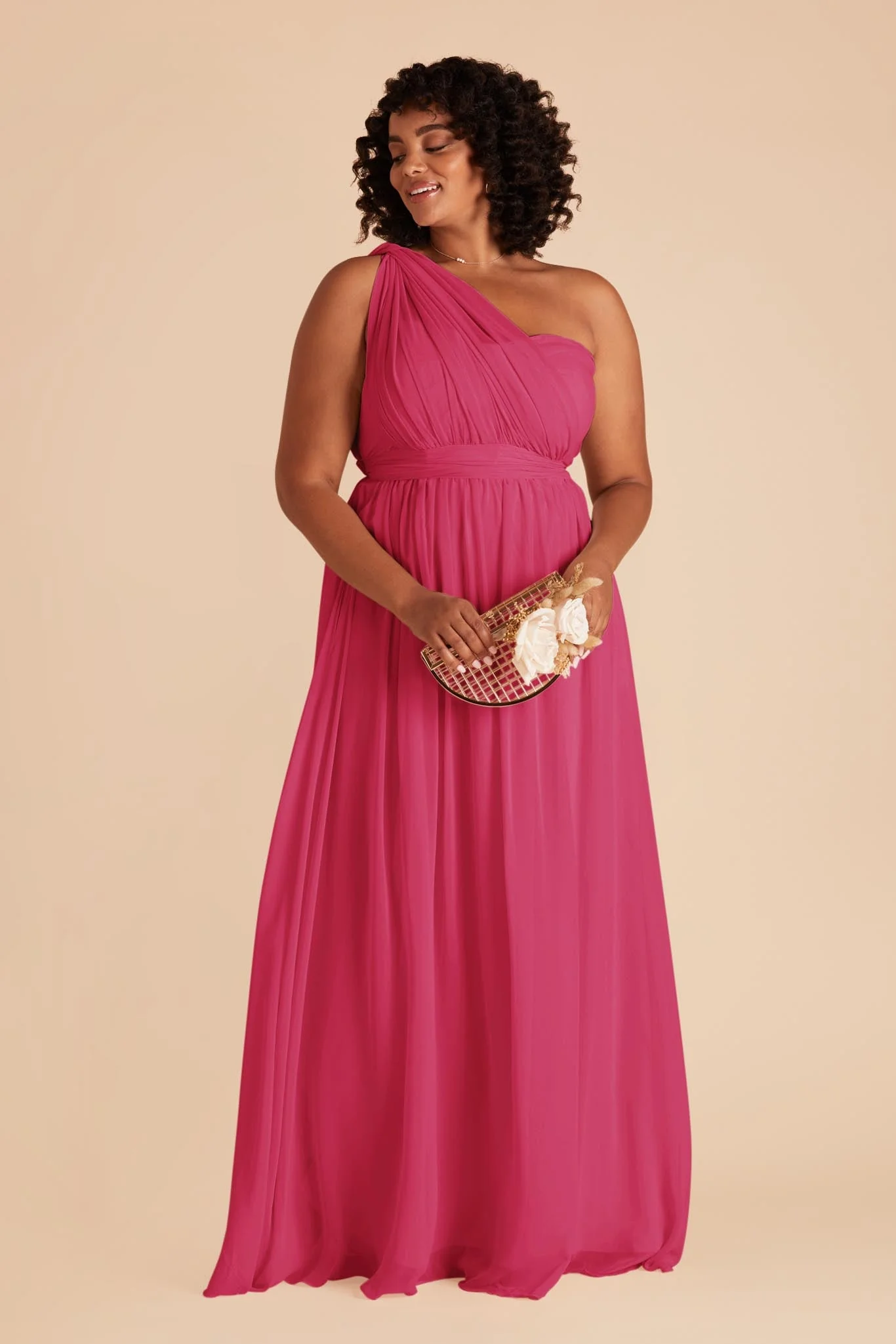 Grace Chiffon Dress - Fuchsia