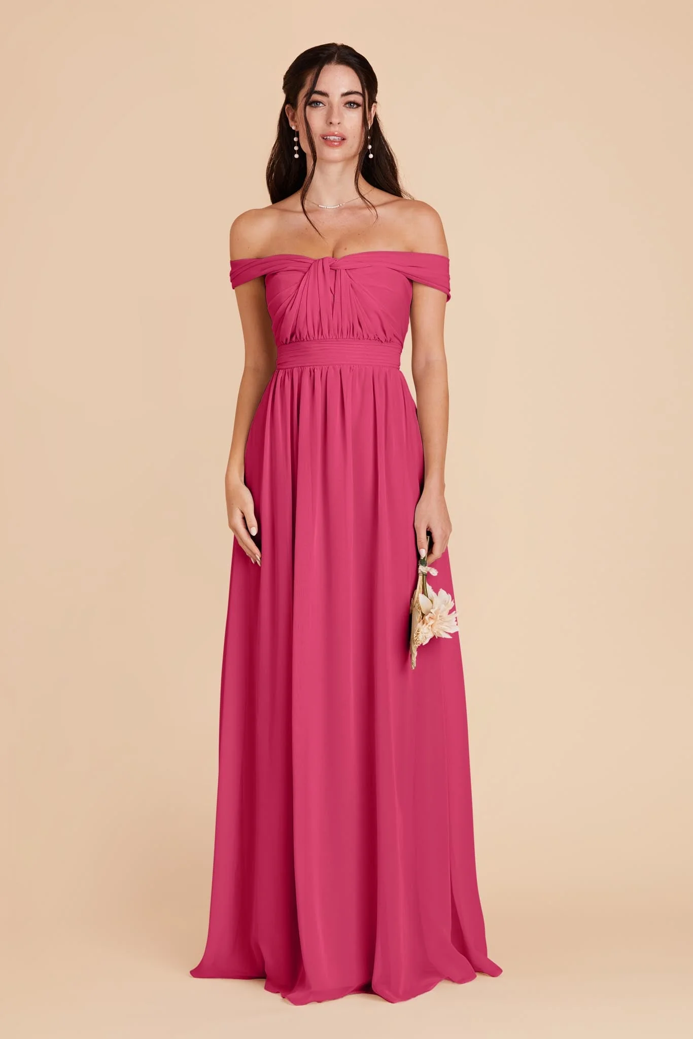Grace Chiffon Dress - Fuchsia - Image 4
