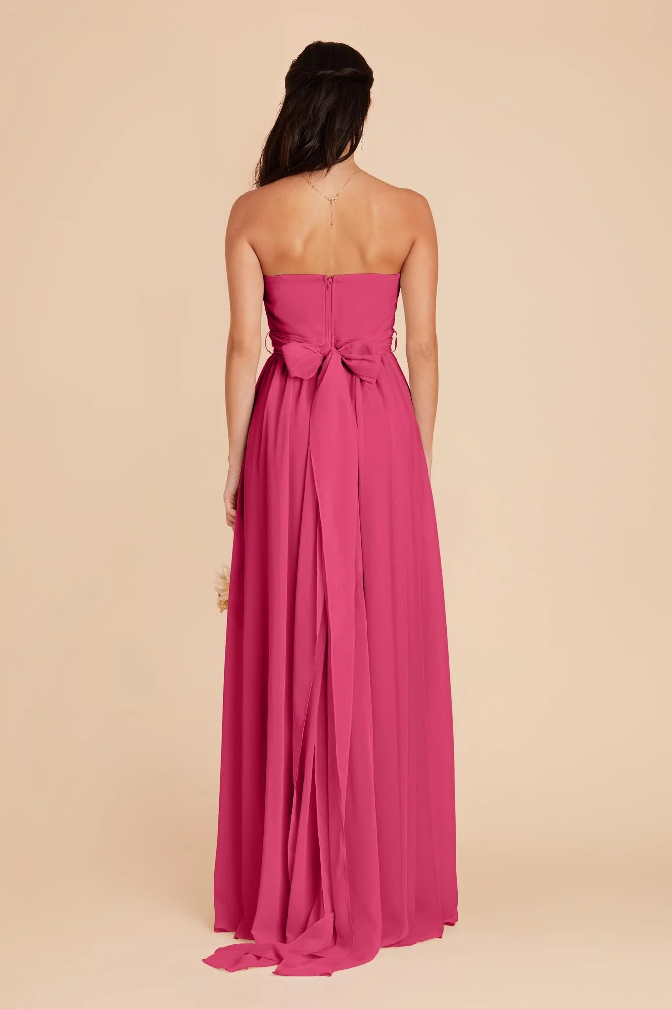 Grace Chiffon Dress - Fuchsia - Image 5