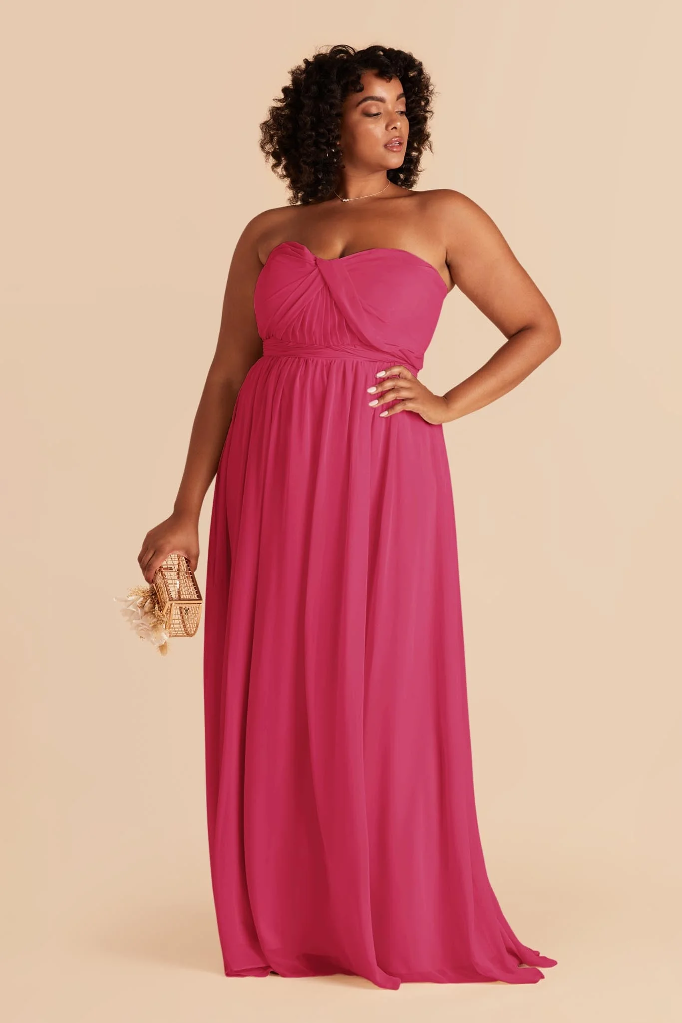 Grace Chiffon Dress - Fuchsia - Image 6