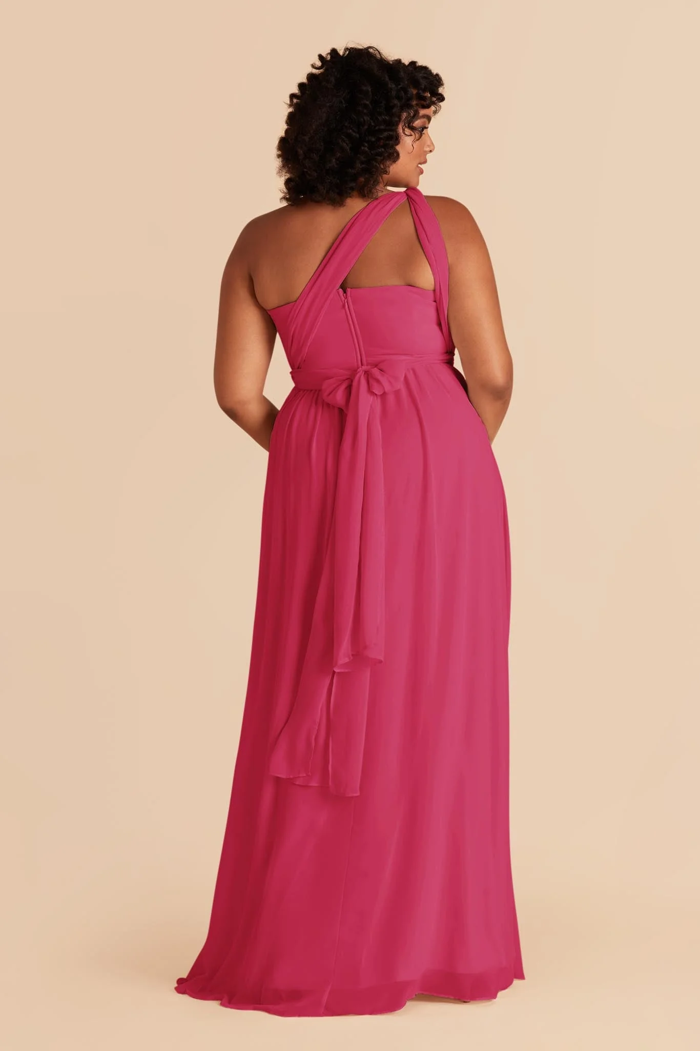Grace Chiffon Dress - Fuchsia - Image 7