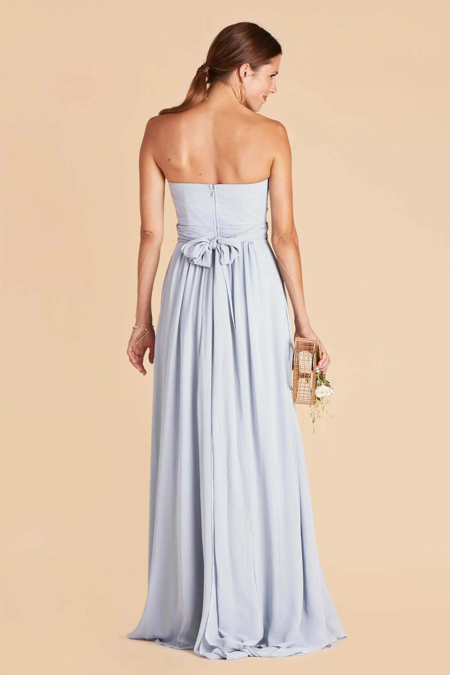 Grace Chiffon Dress - Ice Blue - Image 6