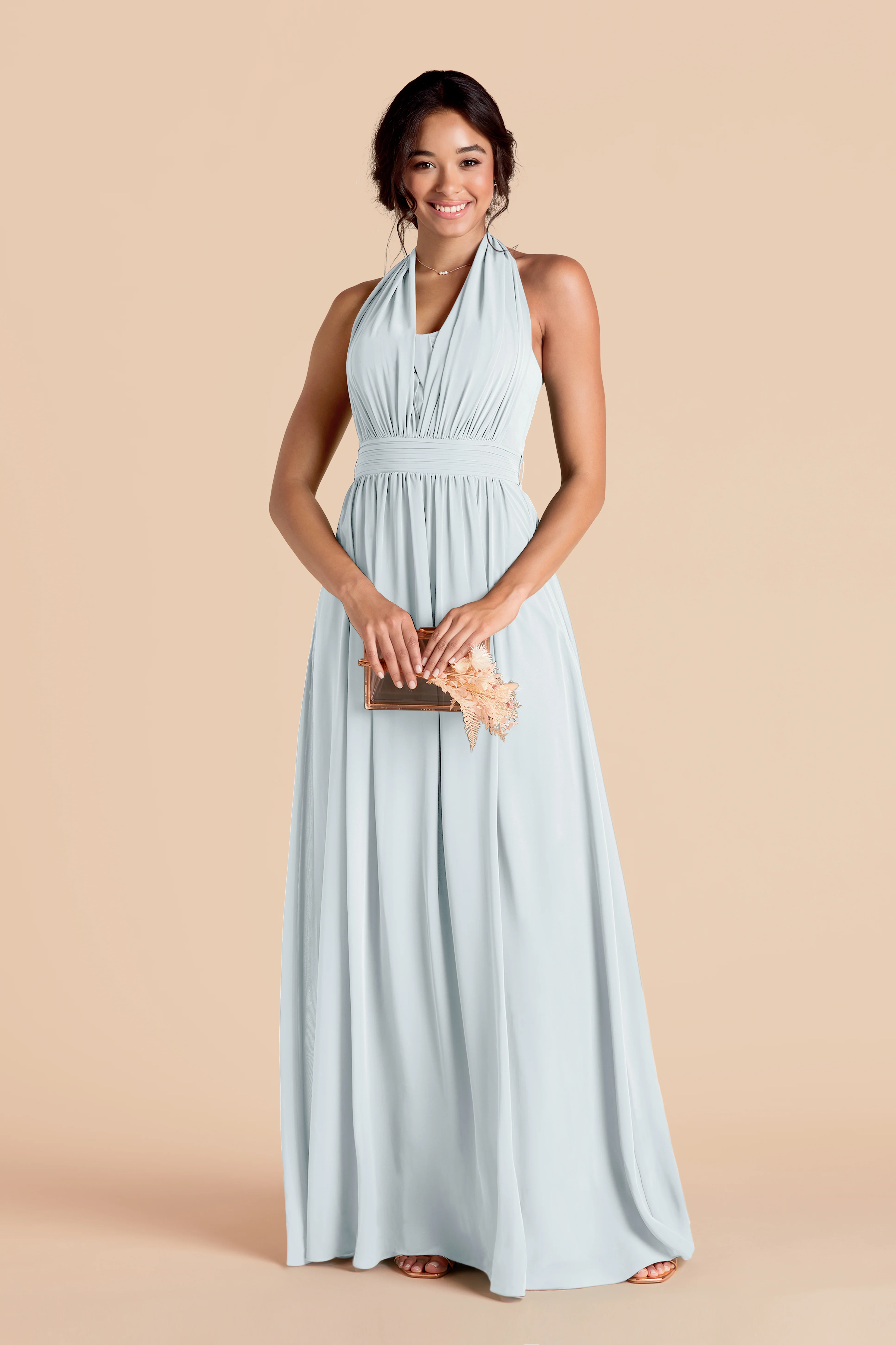 Grace Chiffon Dress - Mist Blue