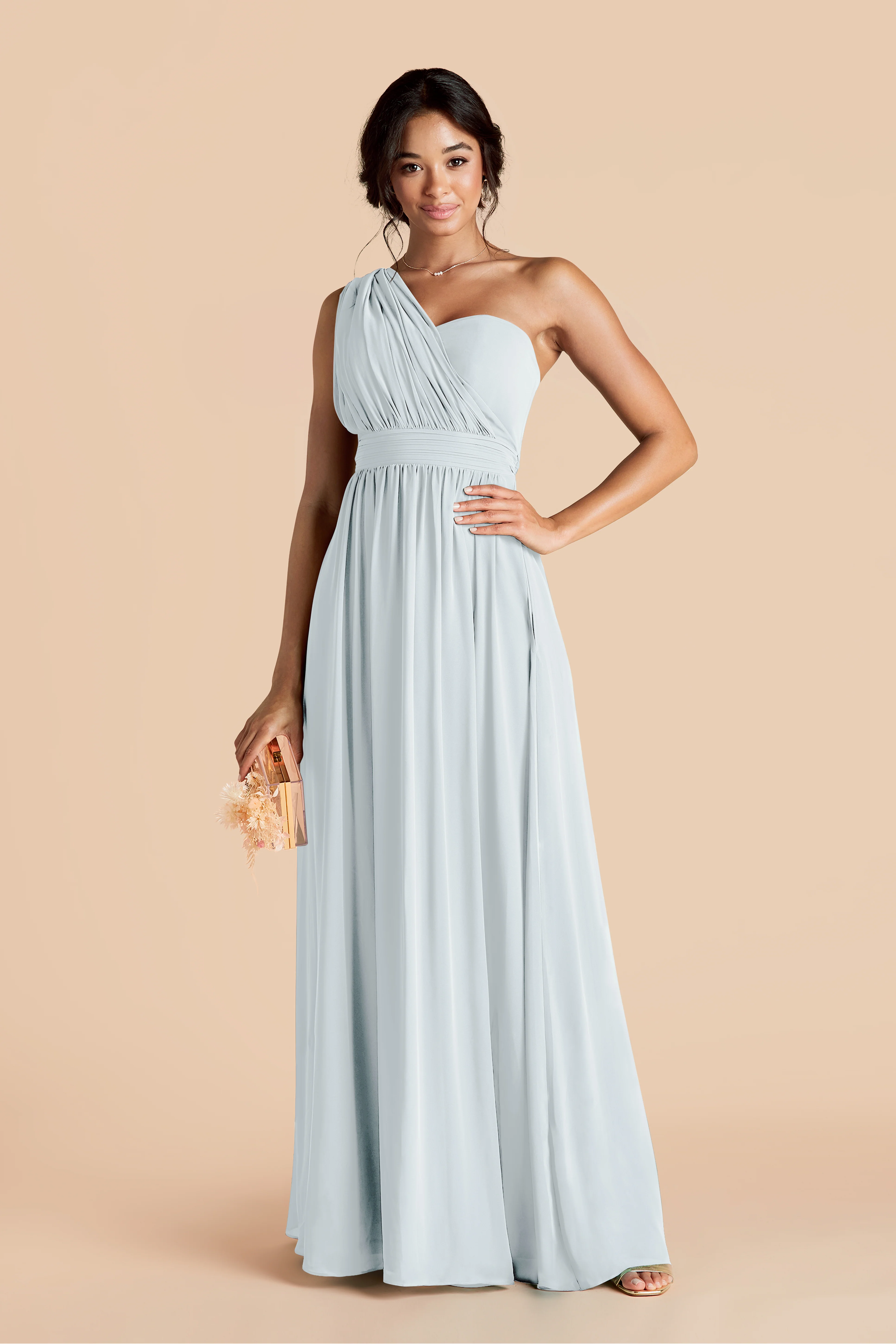 Grace Chiffon Dress - Mist Blue - Image 2