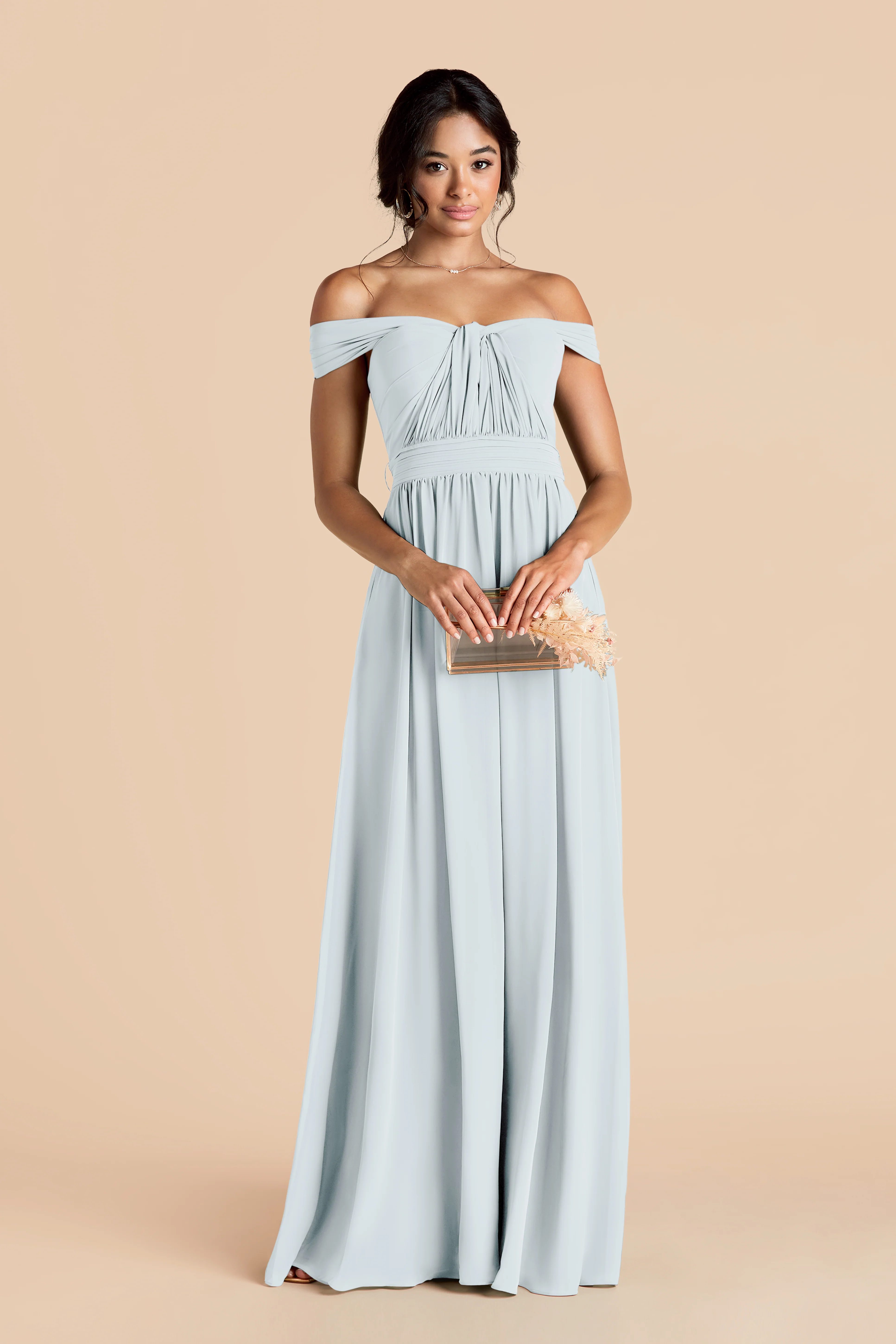 Grace Chiffon Dress - Mist Blue - Image 3