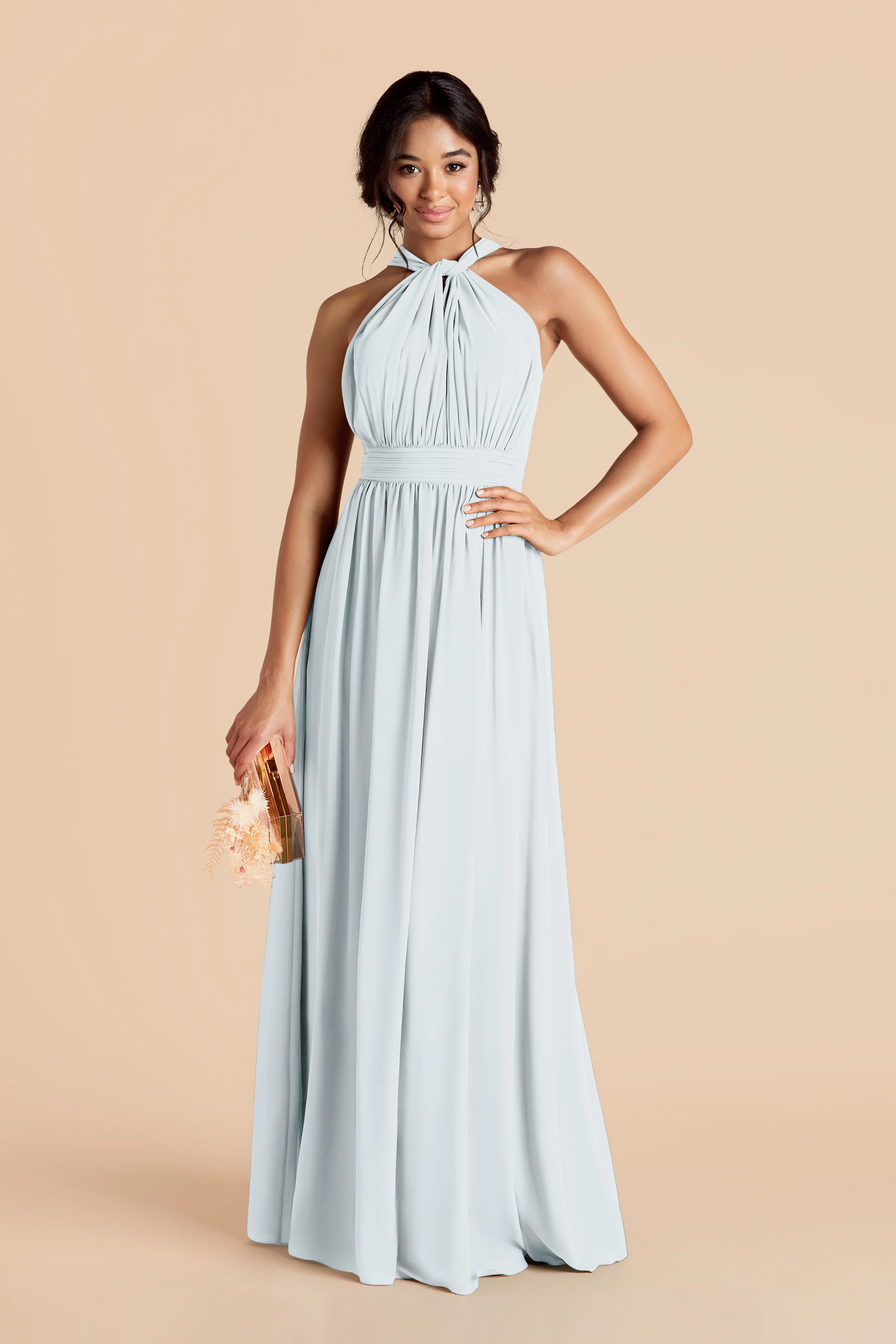 Grace Chiffon Dress - Mist Blue - Image 4