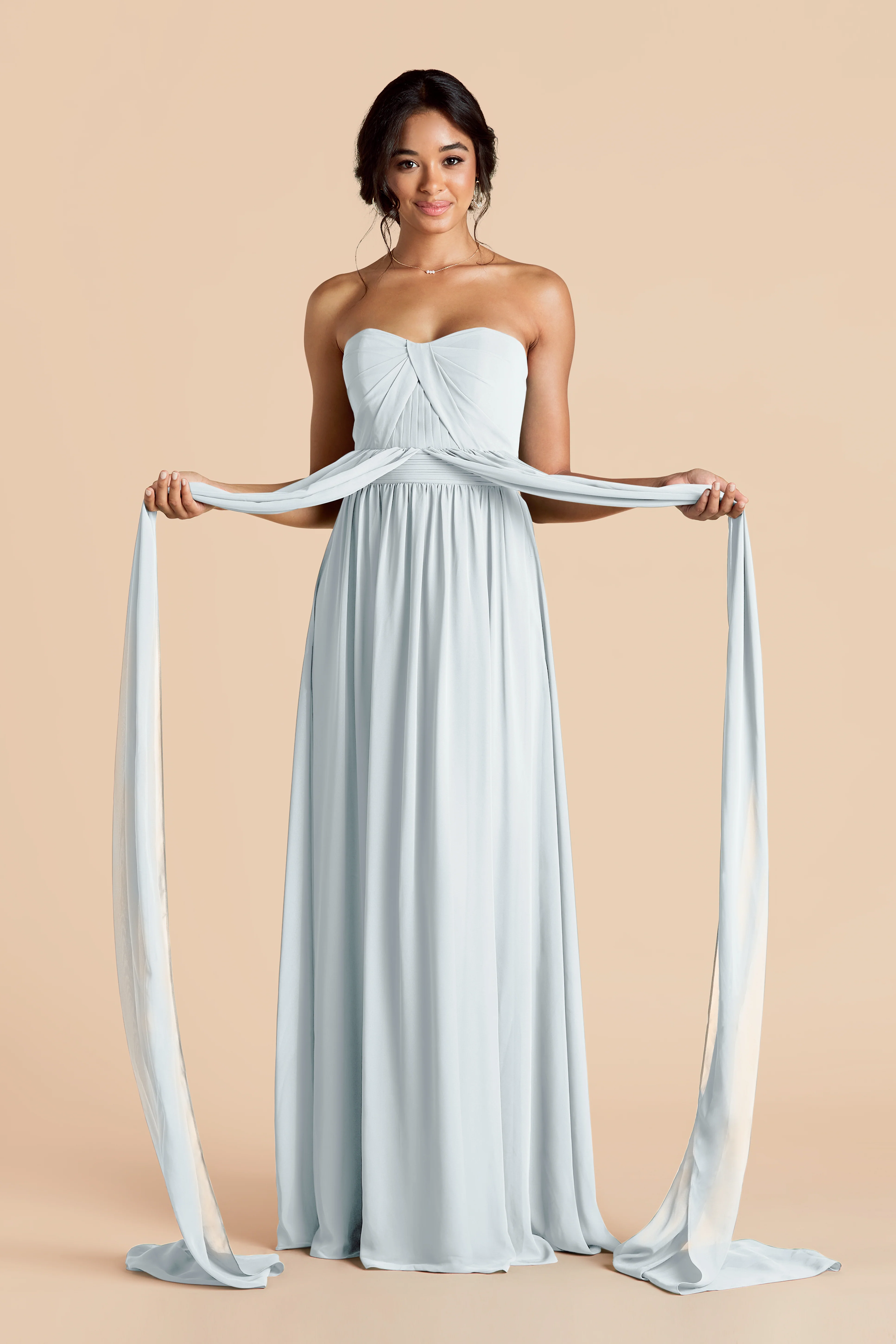 Grace Chiffon Dress - Mist Blue - Image 5