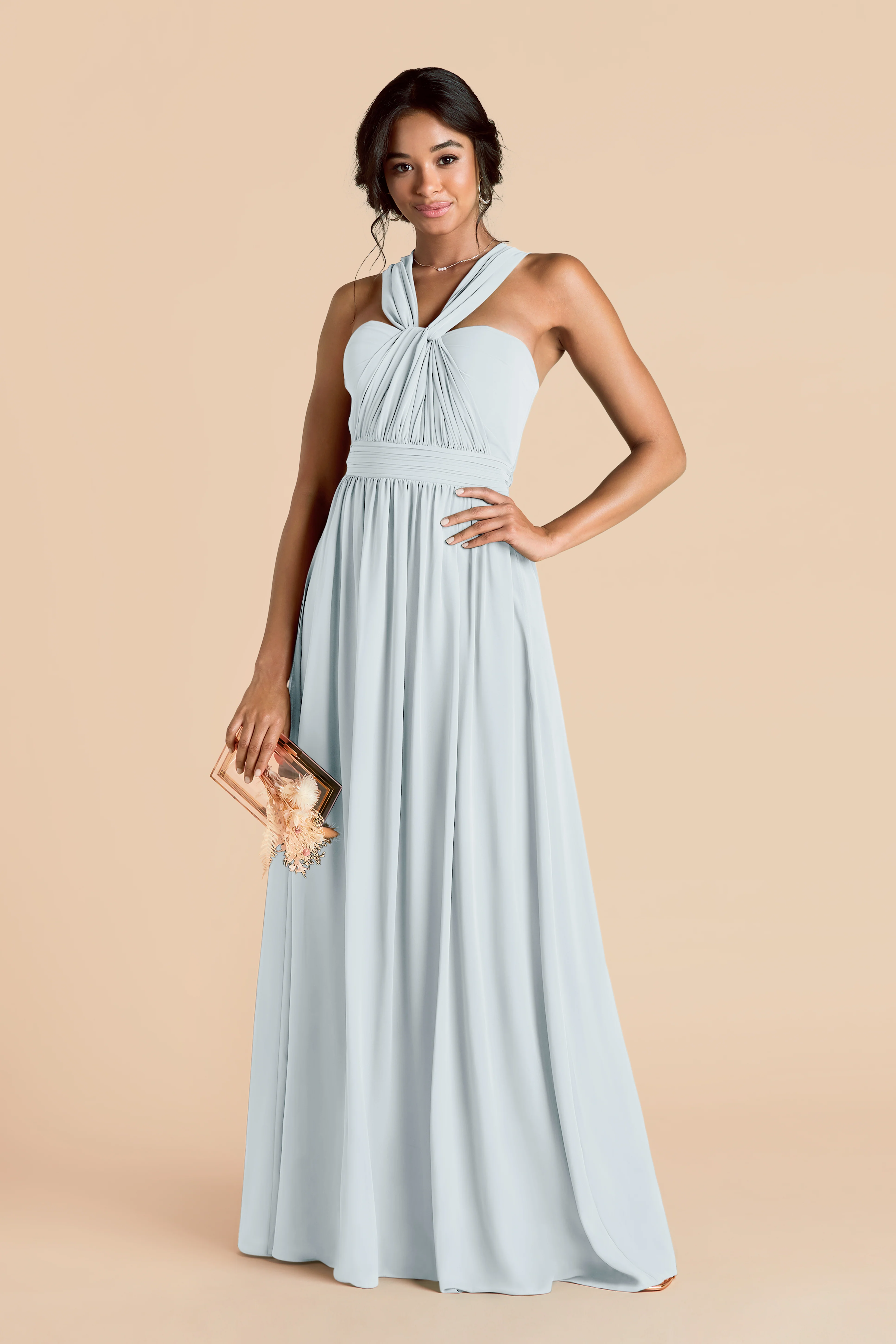 Grace Chiffon Dress - Mist Blue - Image 6