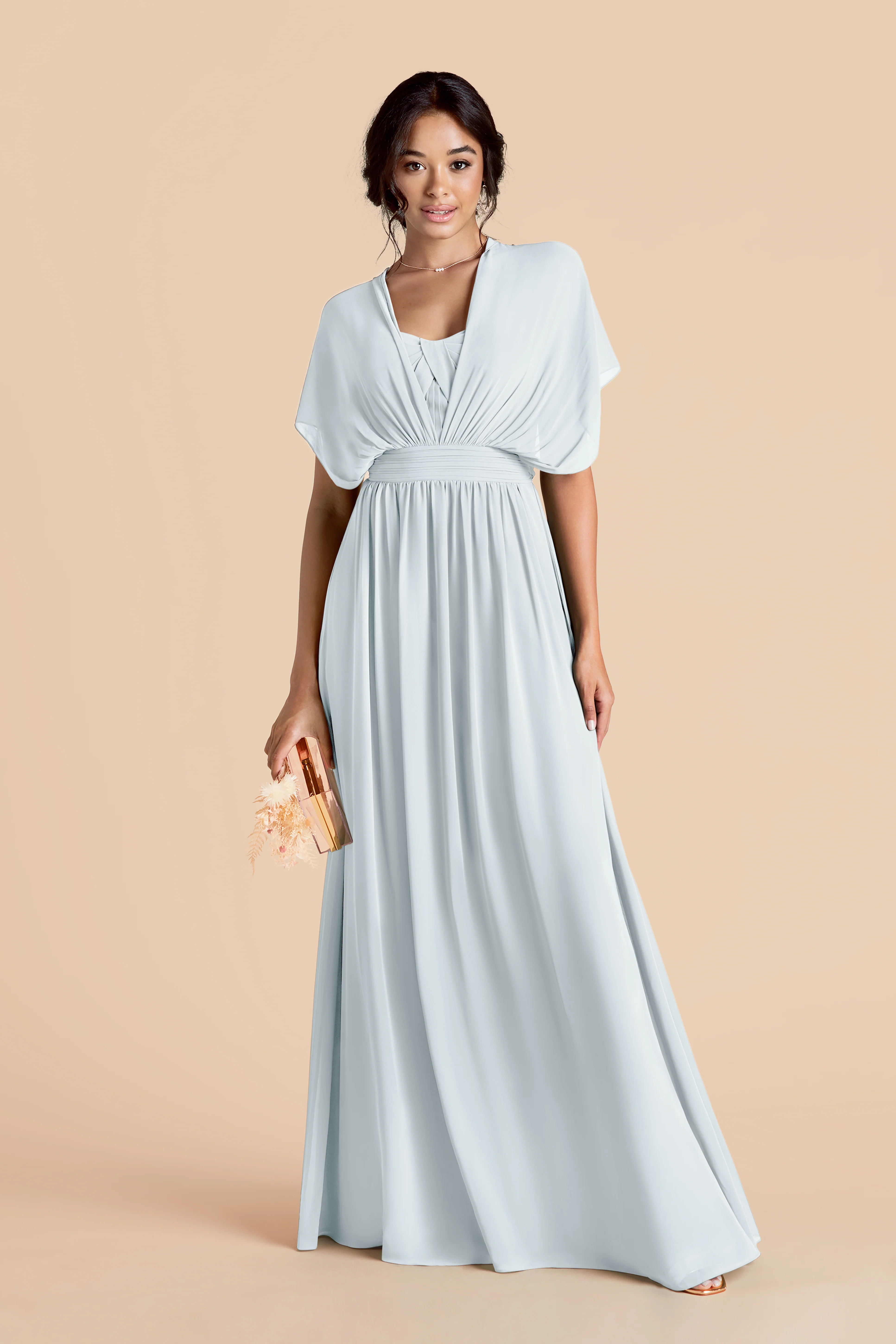 Grace Chiffon Dress - Mist Blue - Image 7
