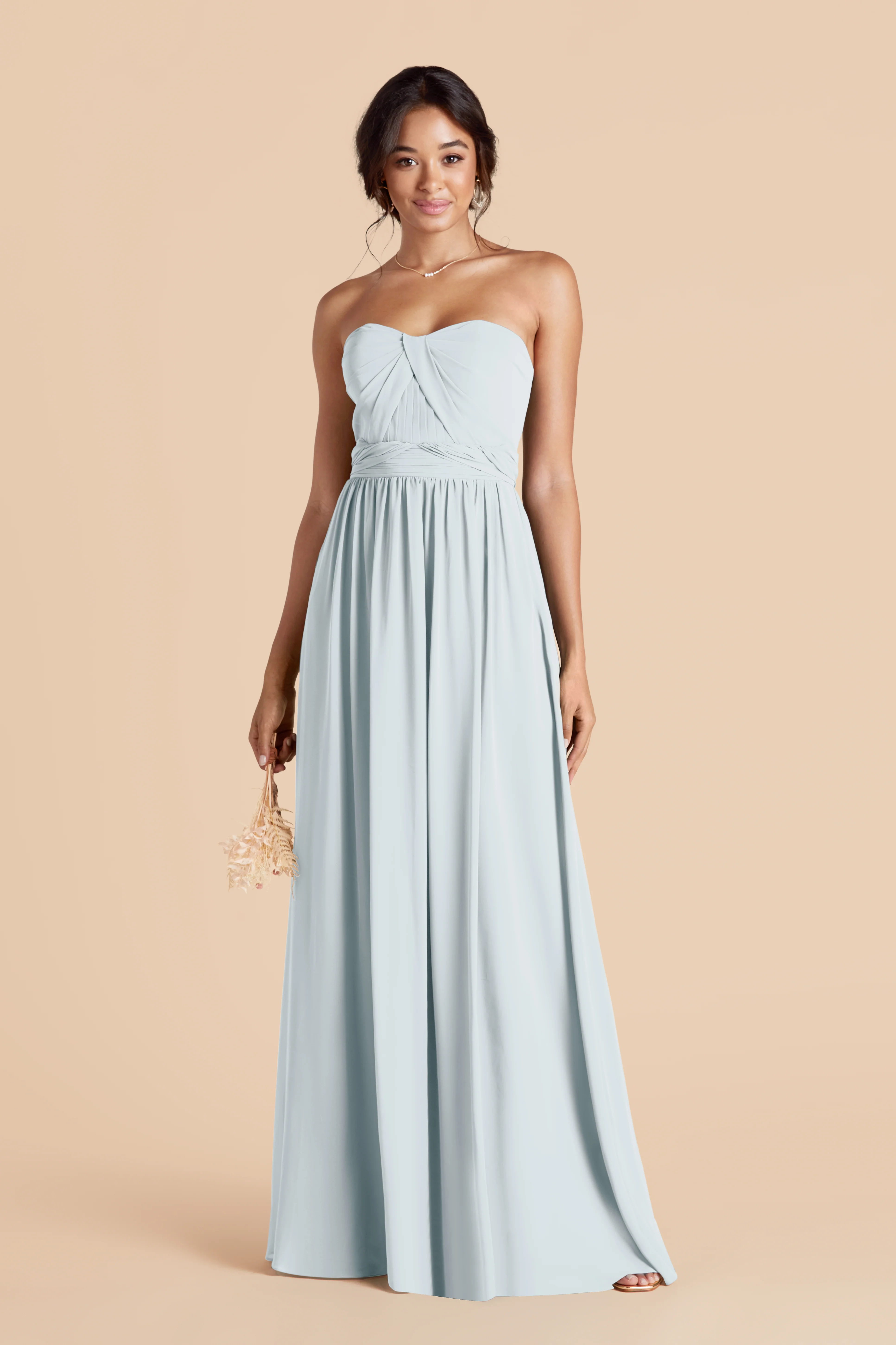 Grace Chiffon Dress - Mist Blue - Image 8
