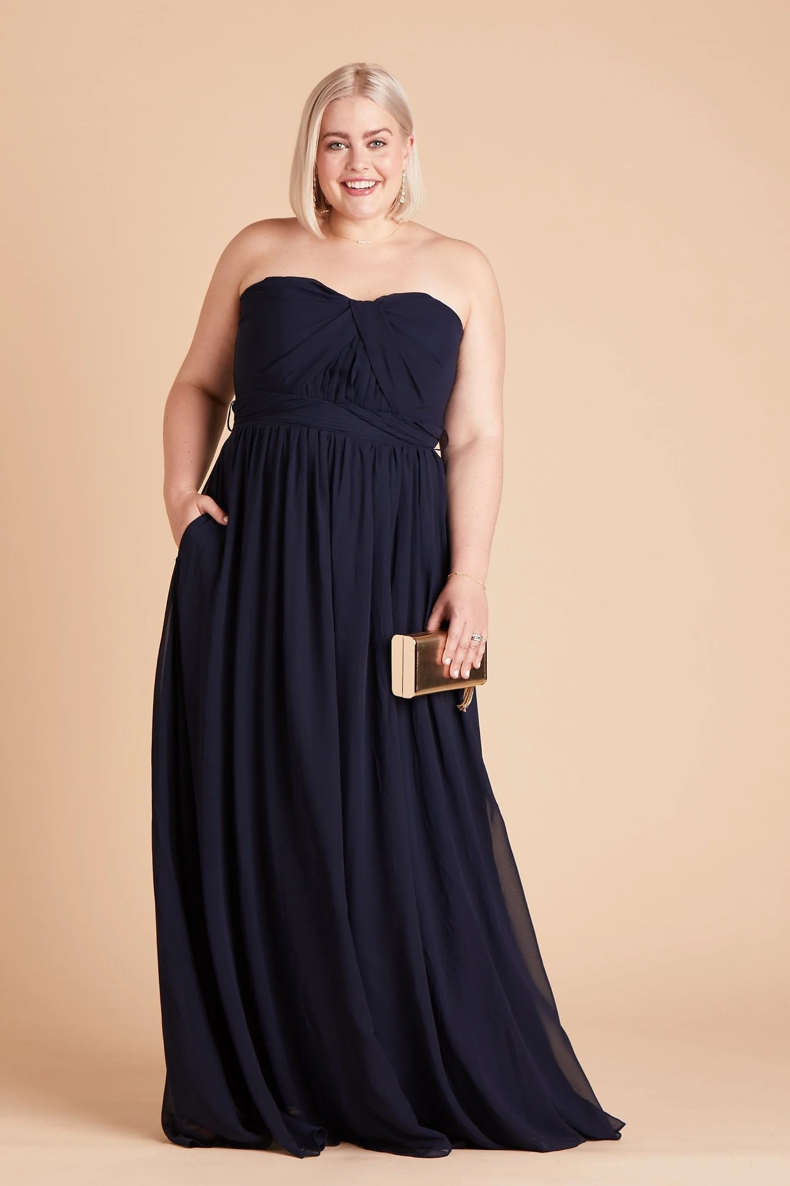 Grace Chiffon Dress - Navy - Image 10