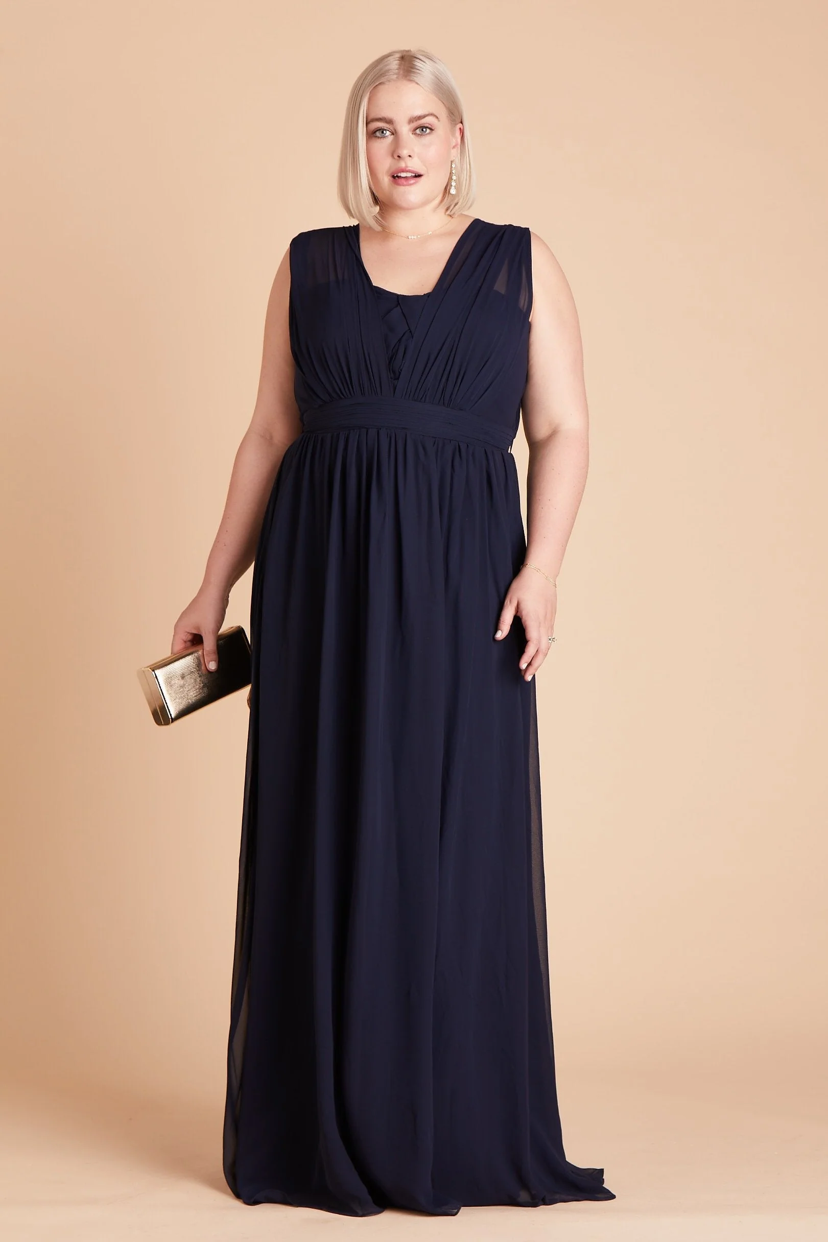 Grace Chiffon Dress - Navy - Image 11
