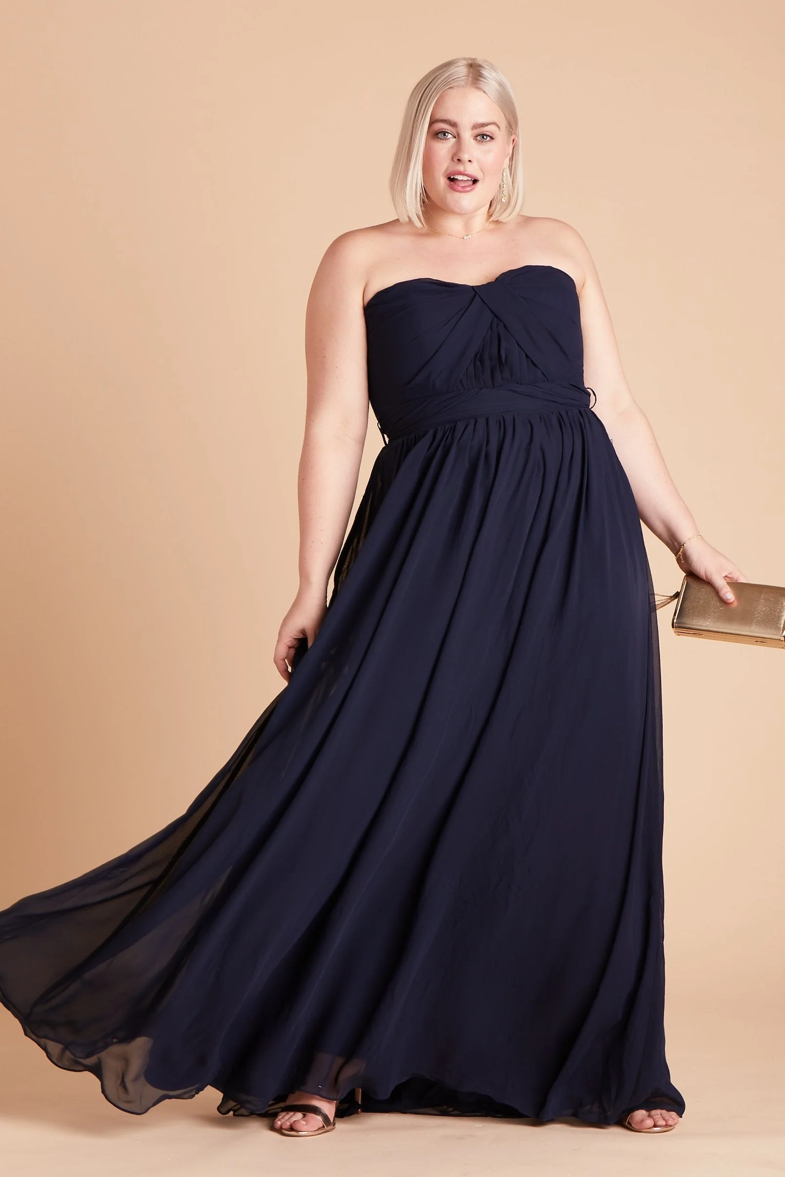 Grace Chiffon Dress - Navy - Image 12