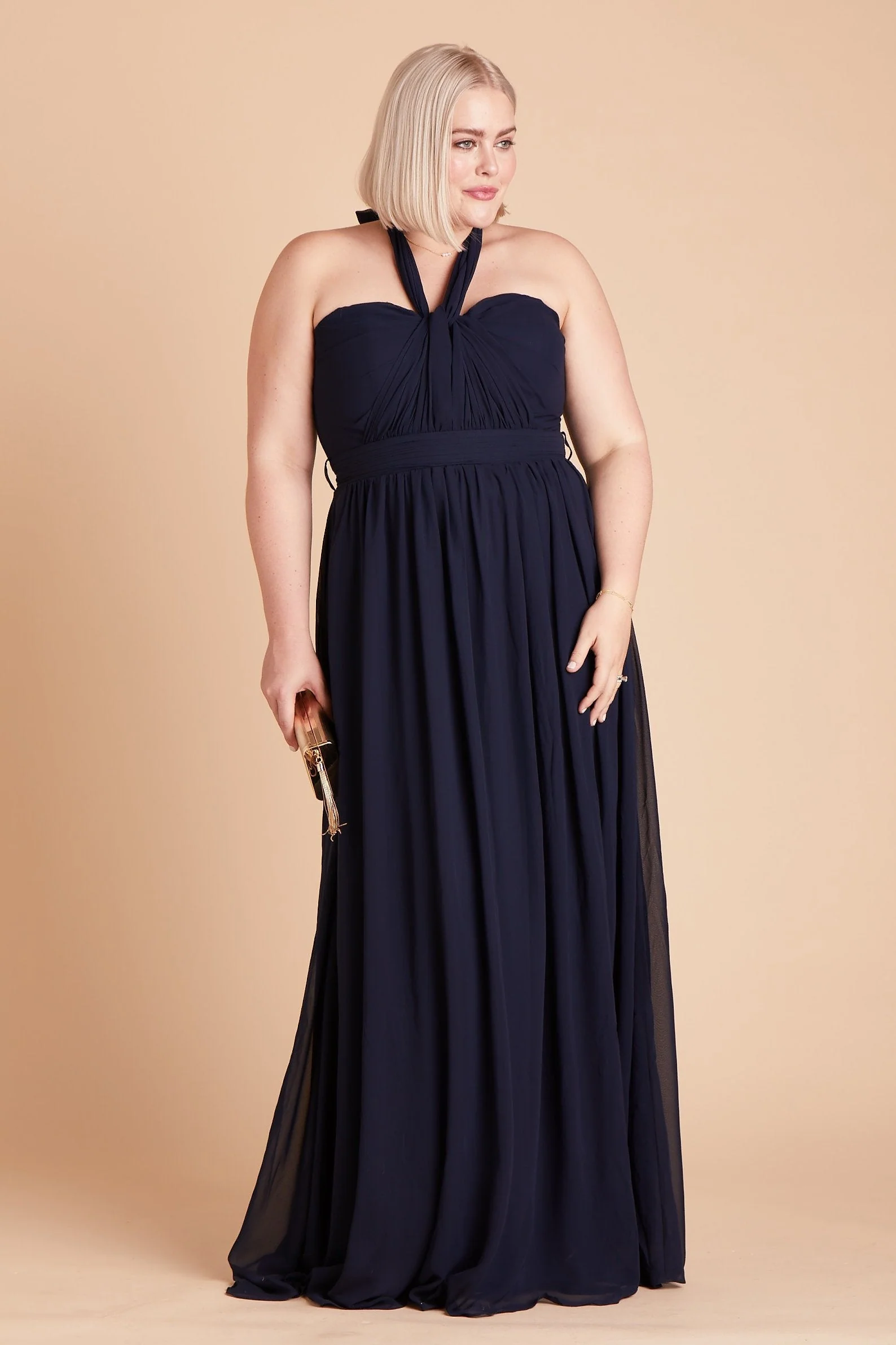 Grace Chiffon Dress - Navy - Image 14