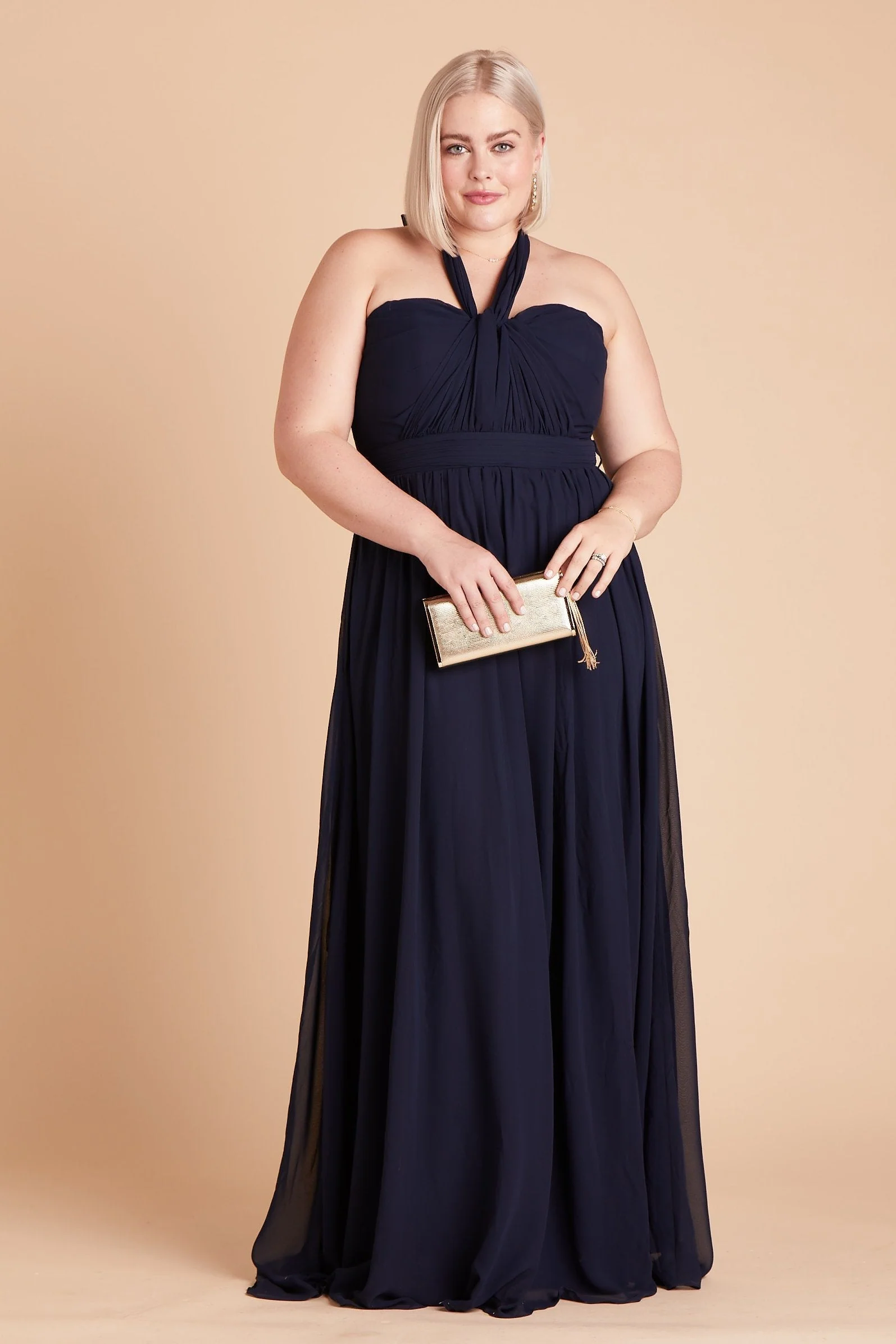 Grace Chiffon Dress - Navy - Image 15