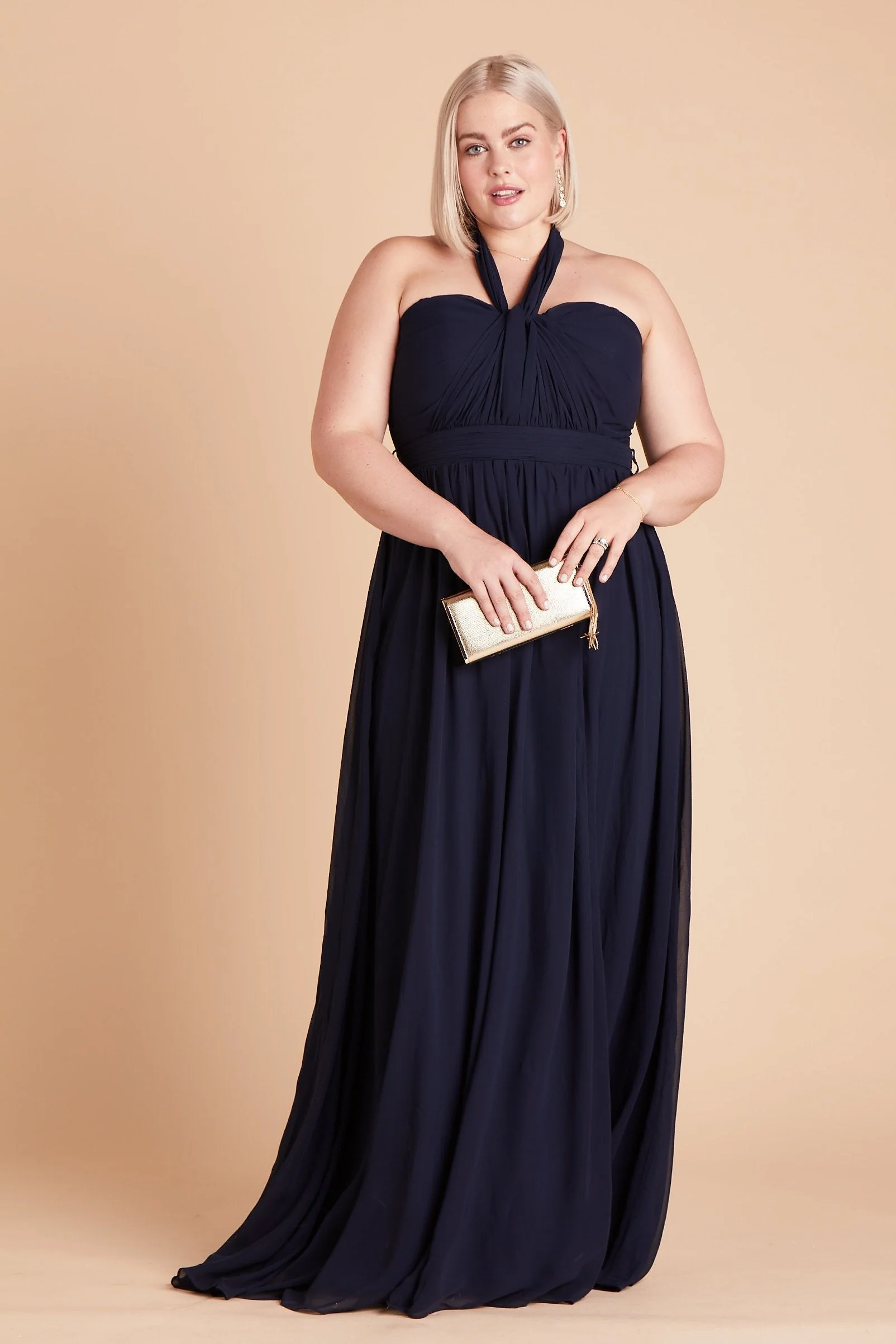 Grace Chiffon Dress - Navy - Image 16