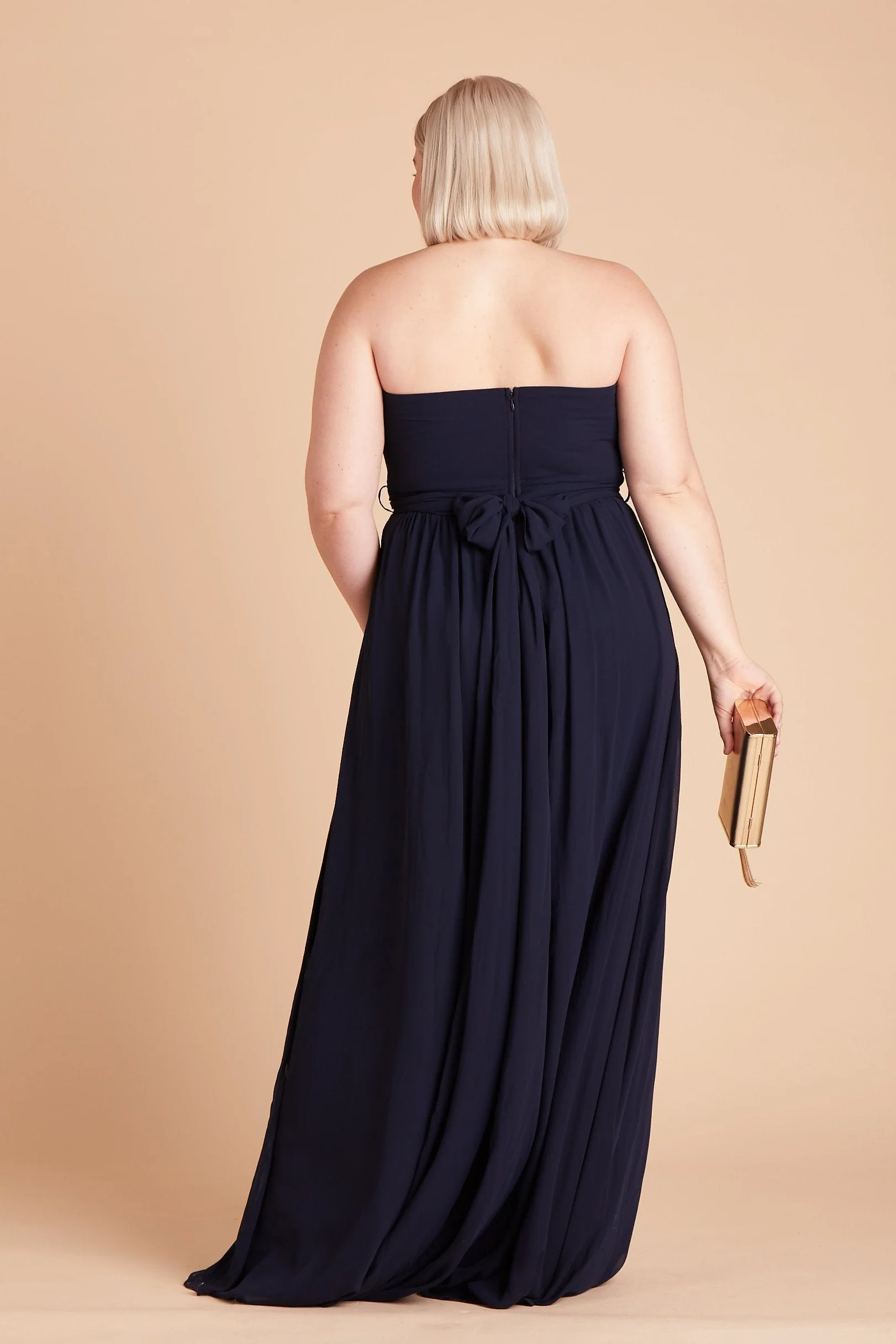 Grace Chiffon Dress - Navy - Image 17