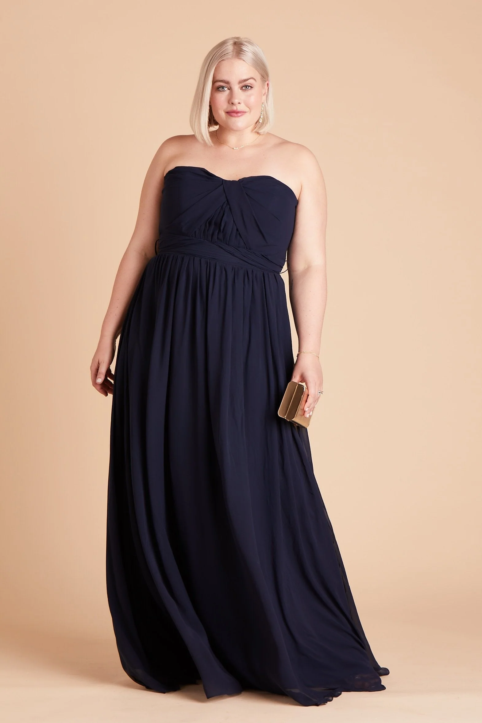 Grace Chiffon Dress - Navy - Image 2