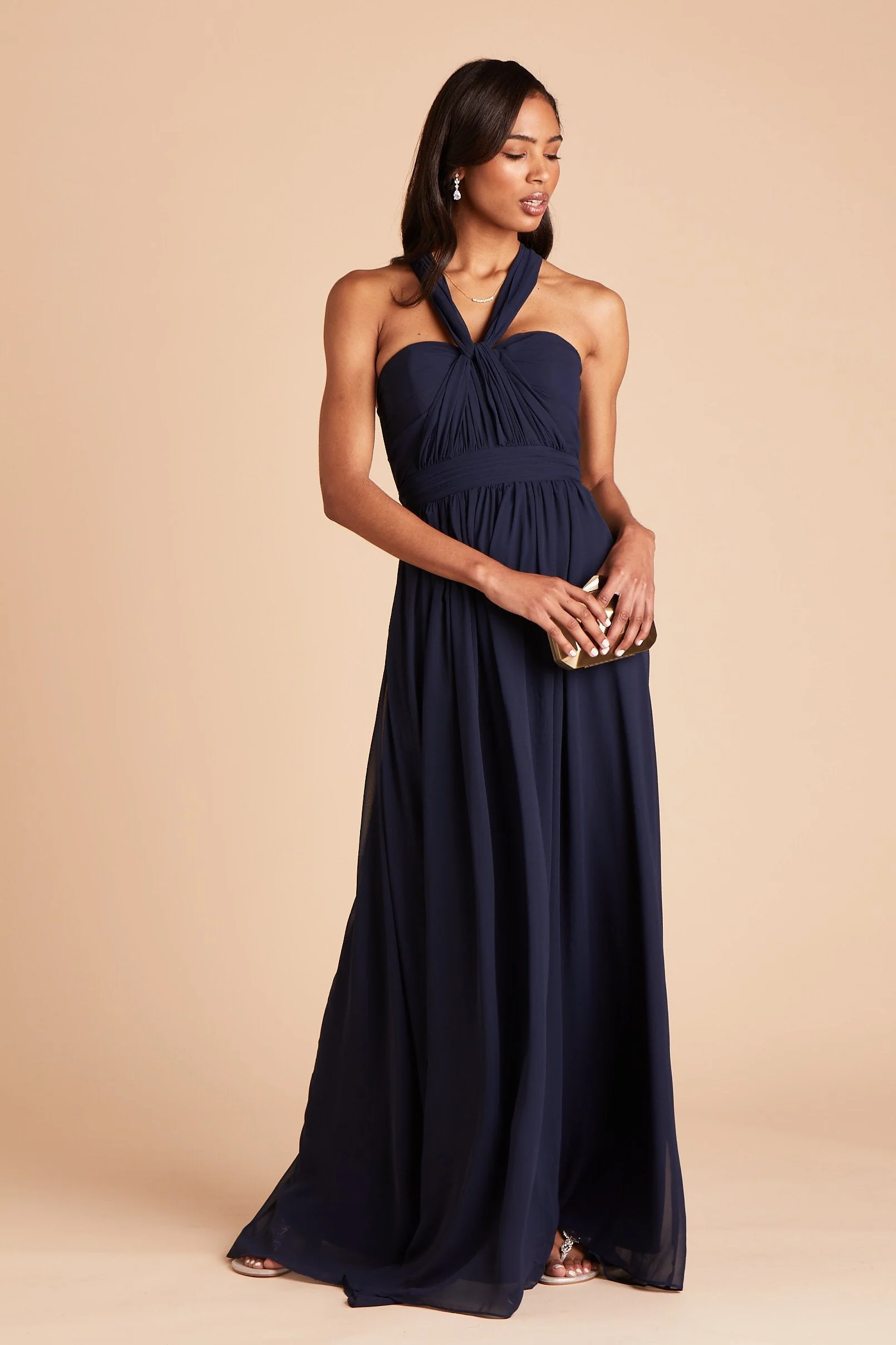 Grace Chiffon Dress - Navy - Image 5
