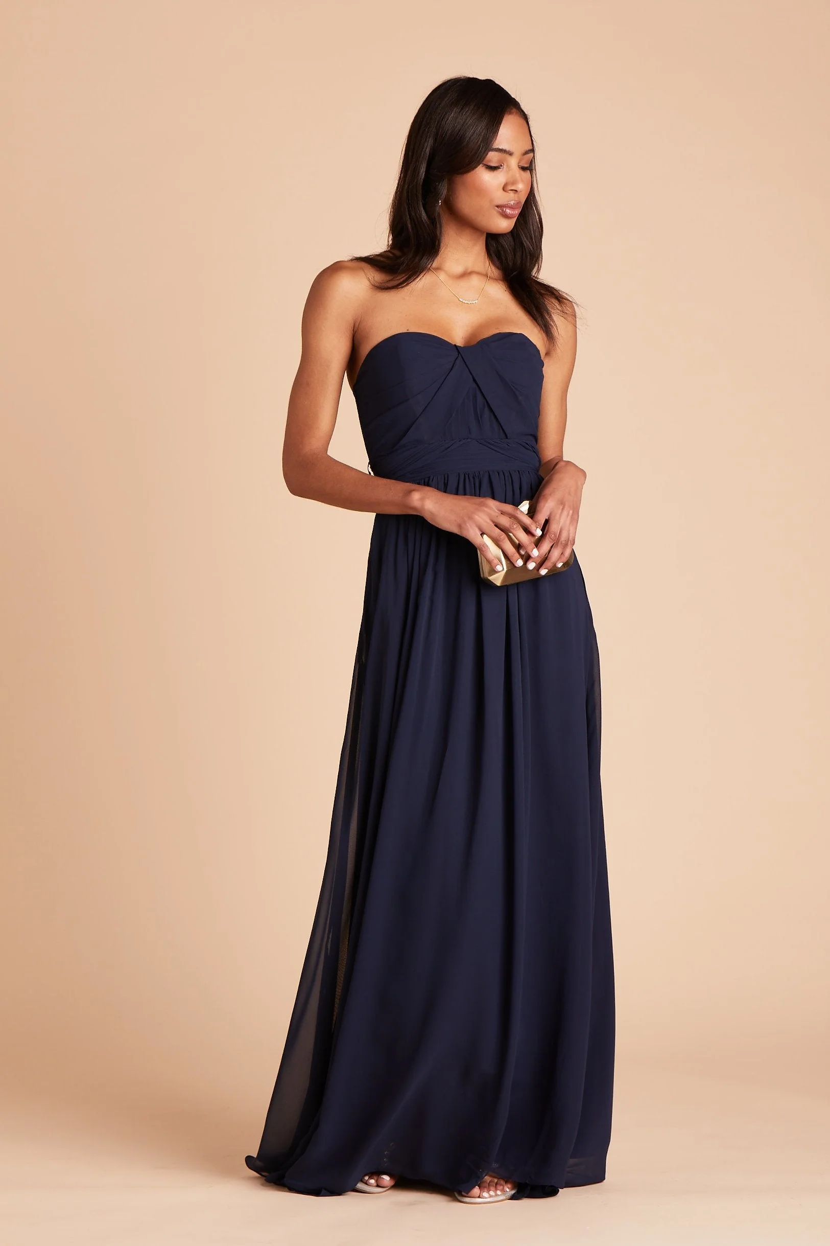 Grace Chiffon Dress - Navy - Image 6