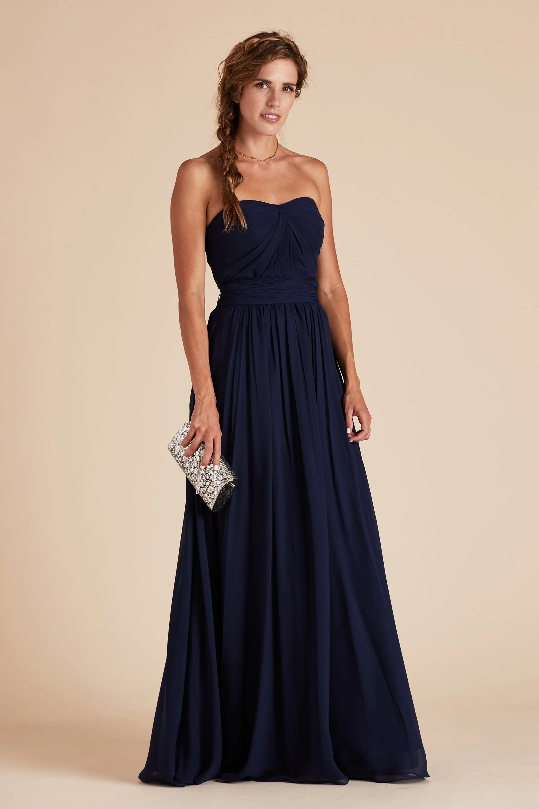 Grace Chiffon Dress - Navy - Image 7