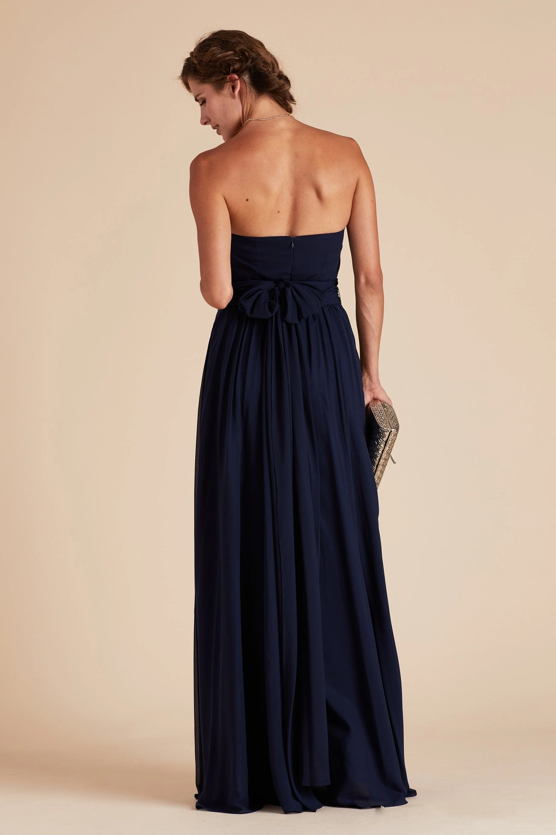 Grace Chiffon Dress - Navy - Image 8
