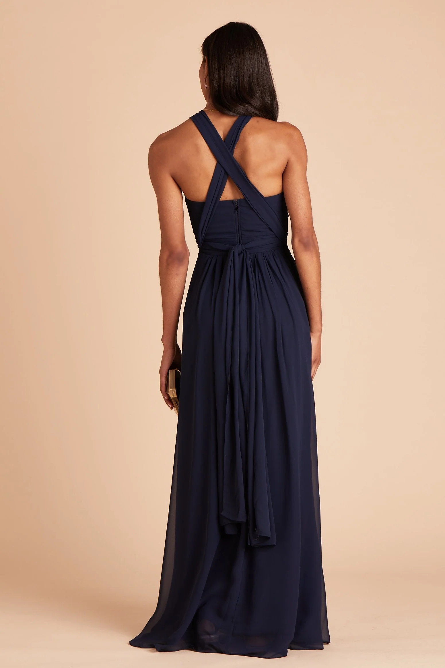 Grace Chiffon Dress - Navy - Image 9