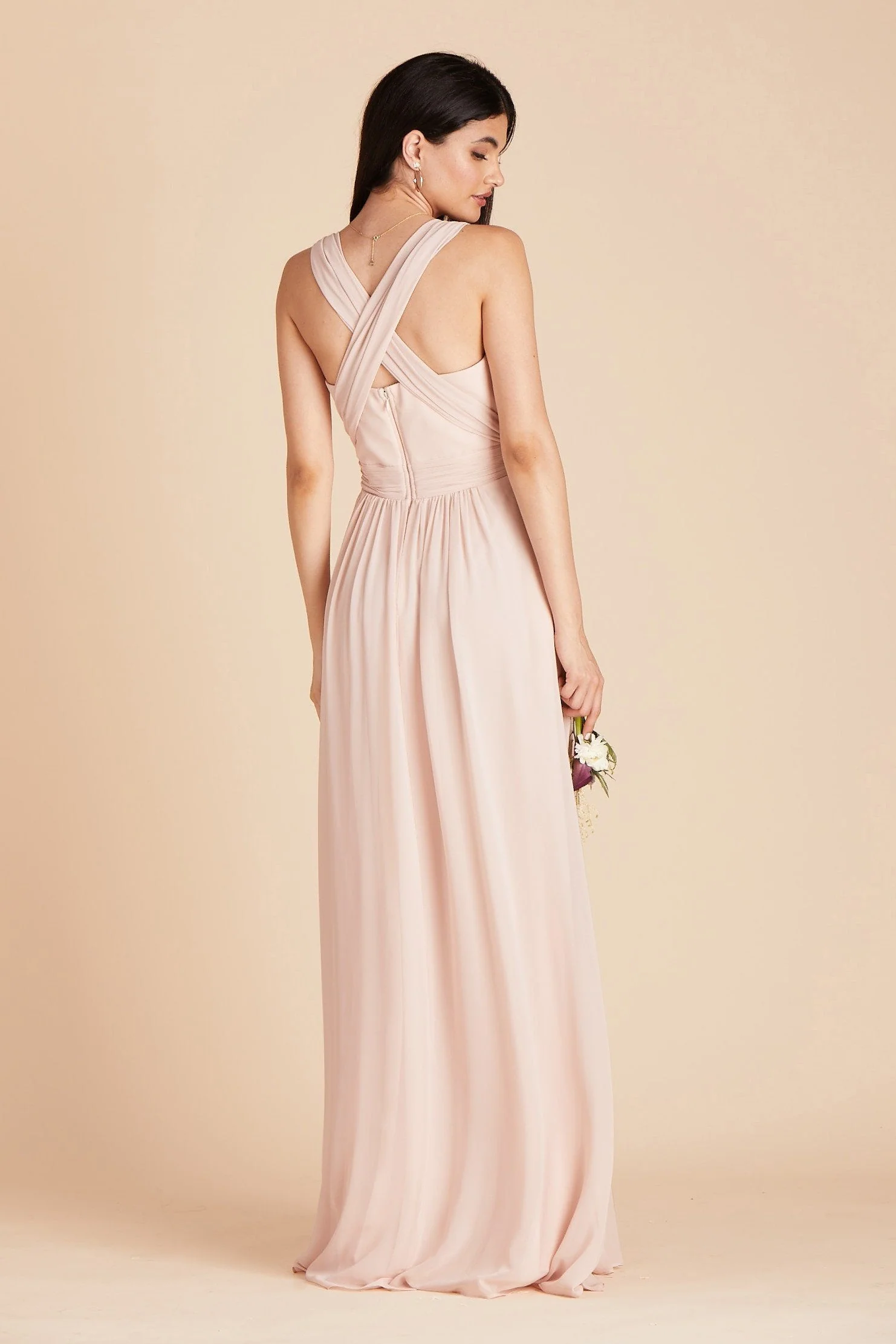 Grace Chiffon Dress - Pale Blush - Image 13