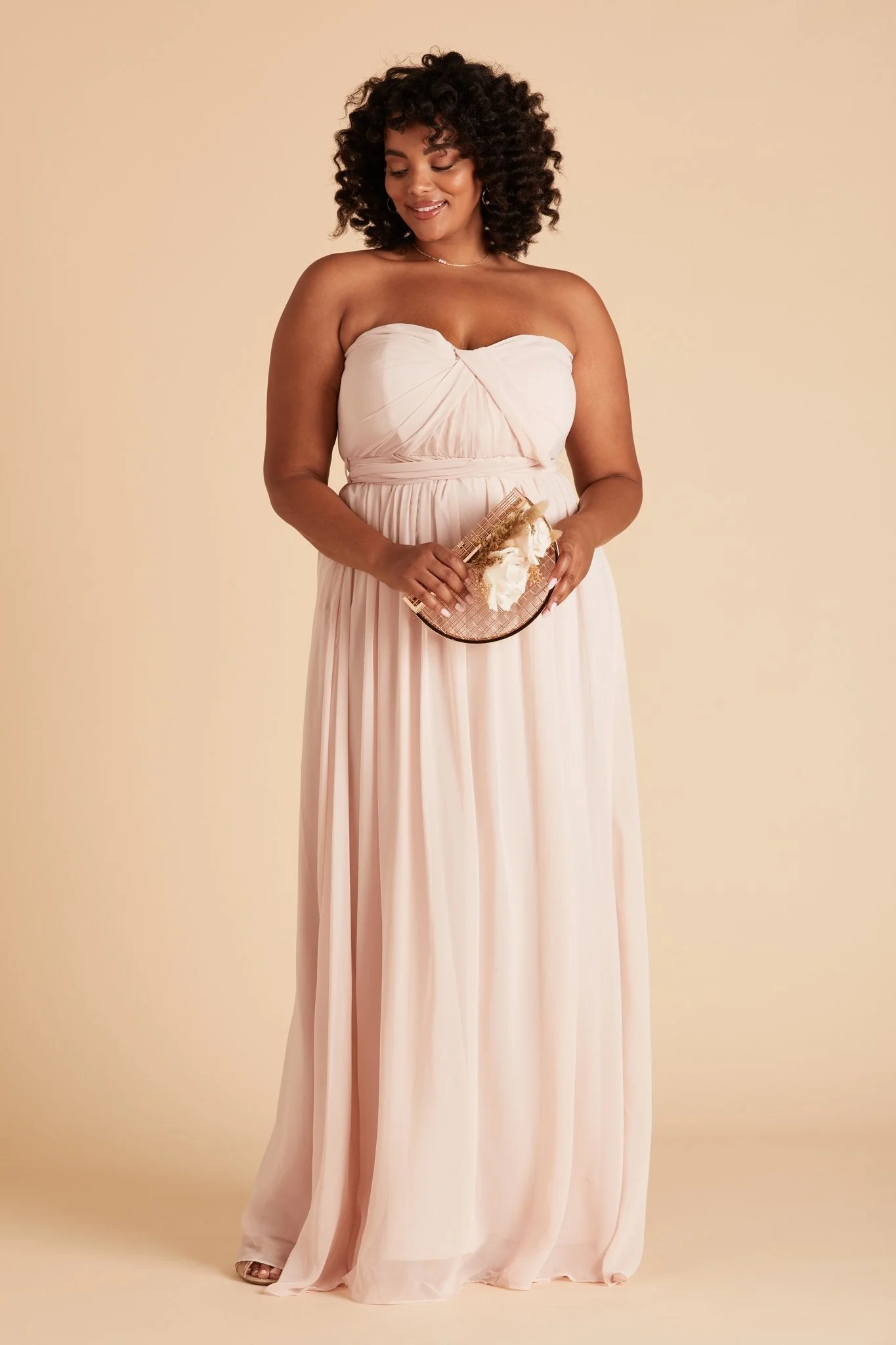Grace Chiffon Dress - Pale Blush - Image 15